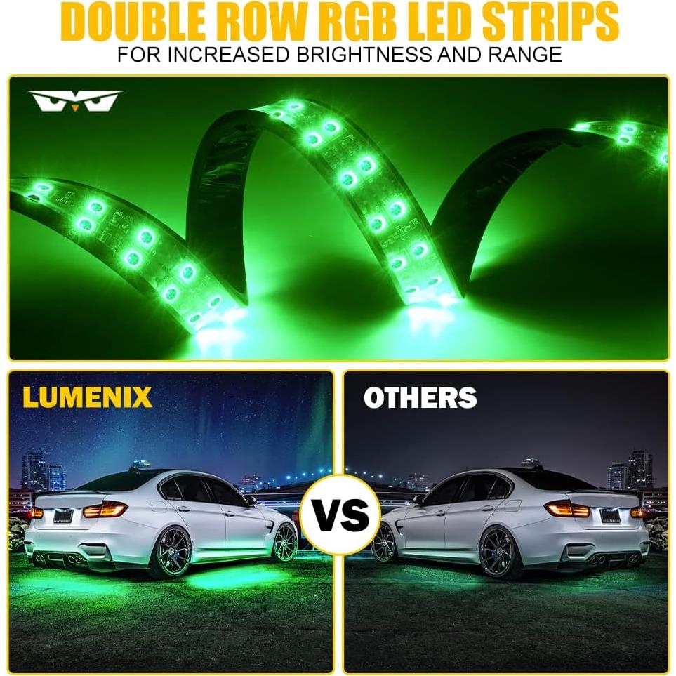 LUMENIX Kit de Luces LED RGB para Automóviles 4PCS 1kg