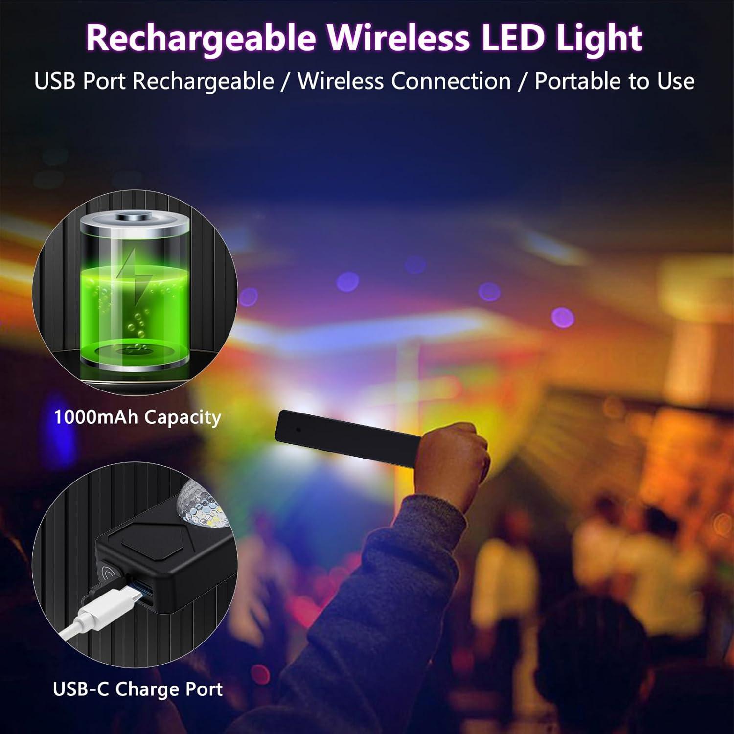 Luces LED de Coche Inalámbricas LECART 4 Pcs RGB Recargables