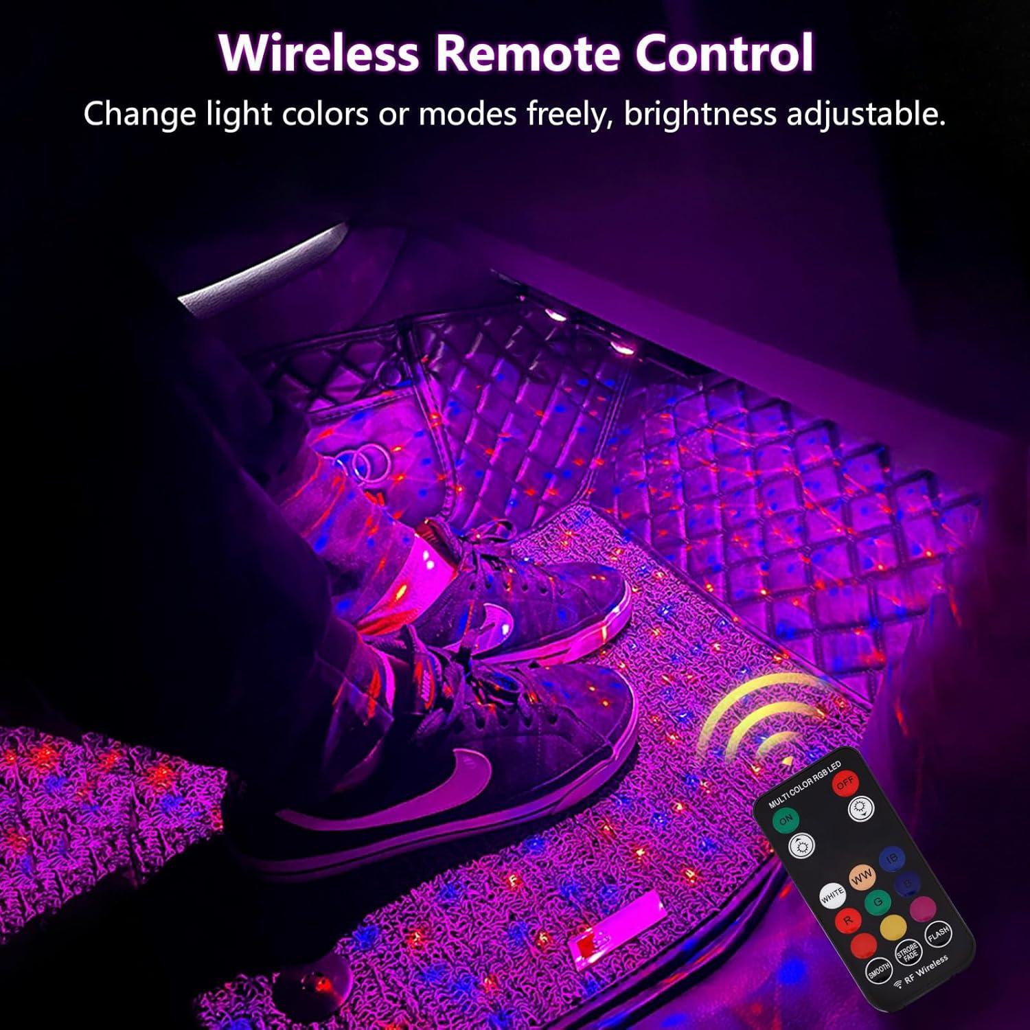 Luces LED de Coche Inalámbricas LECART 4 Pcs RGB Recargables