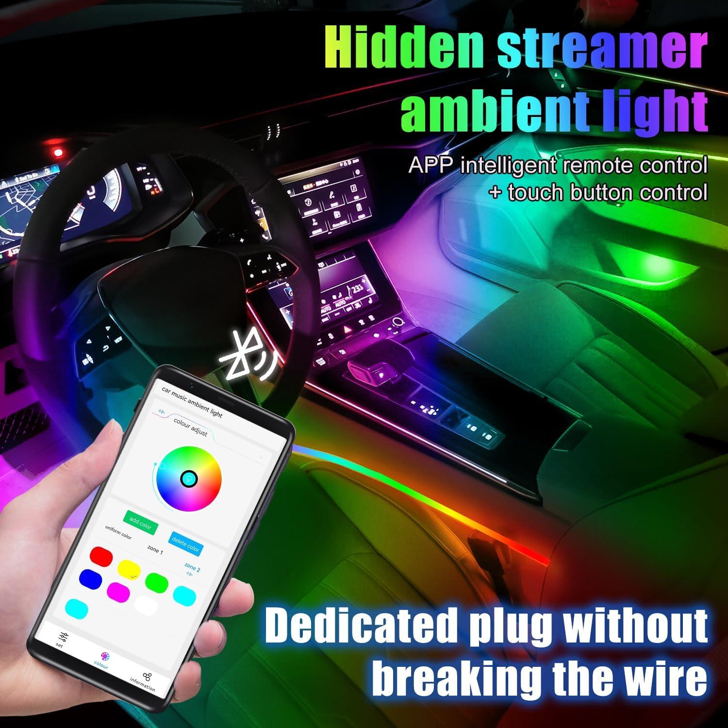 Luces LED Ambientales para Auto HMYC YMS-HC01, 18 en 1 RGB