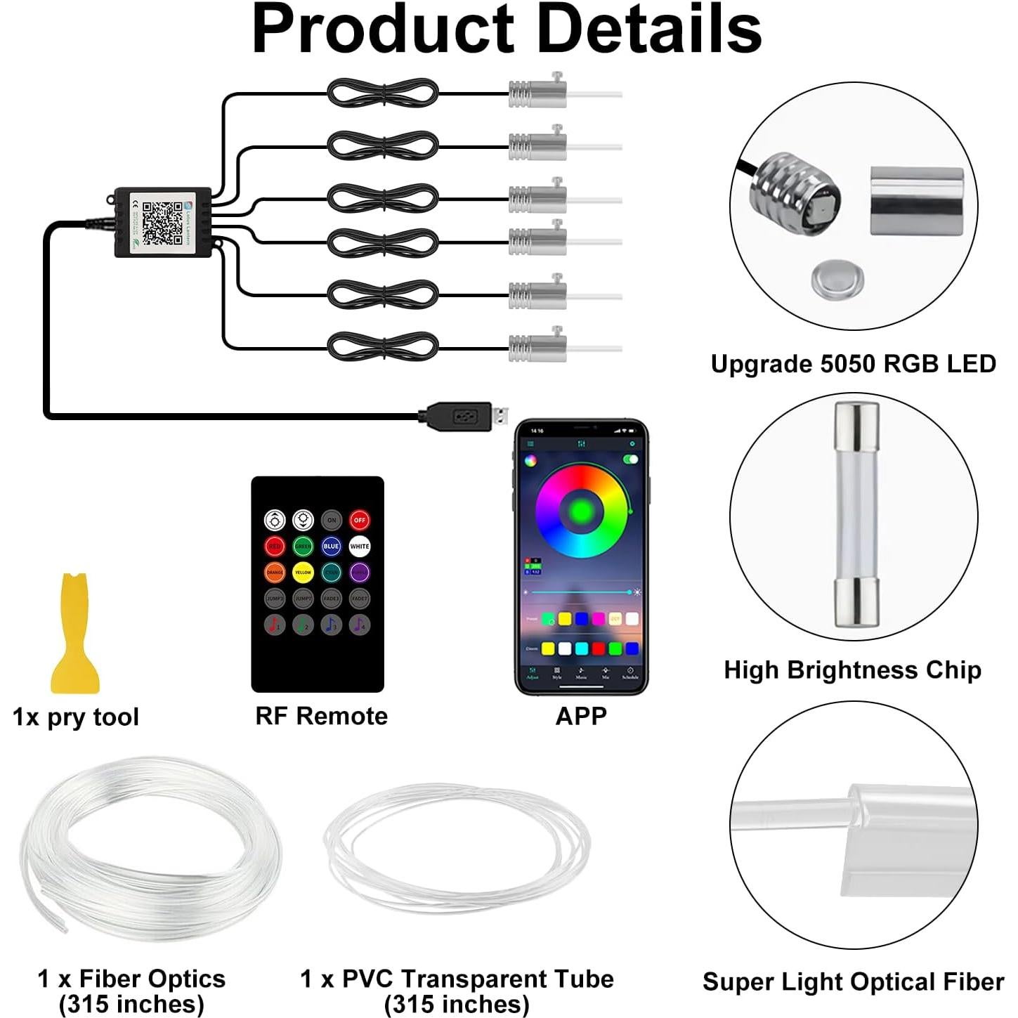 Luces de tira LED interiores TEKSHINNY T-SKD RGB 800 cm