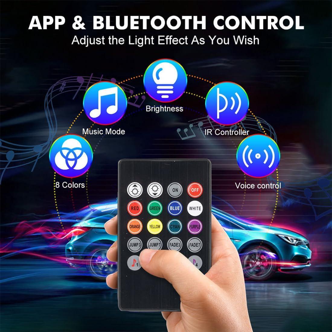 Luces LED RGB de Interior Minsezhi para Automóvil 24 LEDs