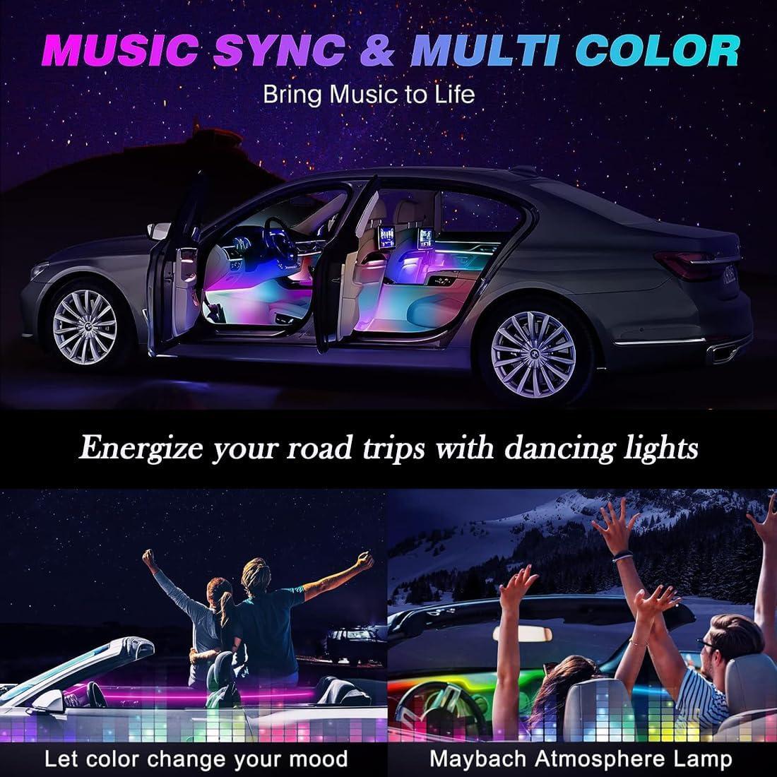 Luces LED RGB de Interior Minsezhi para Automóvil 24 LEDs