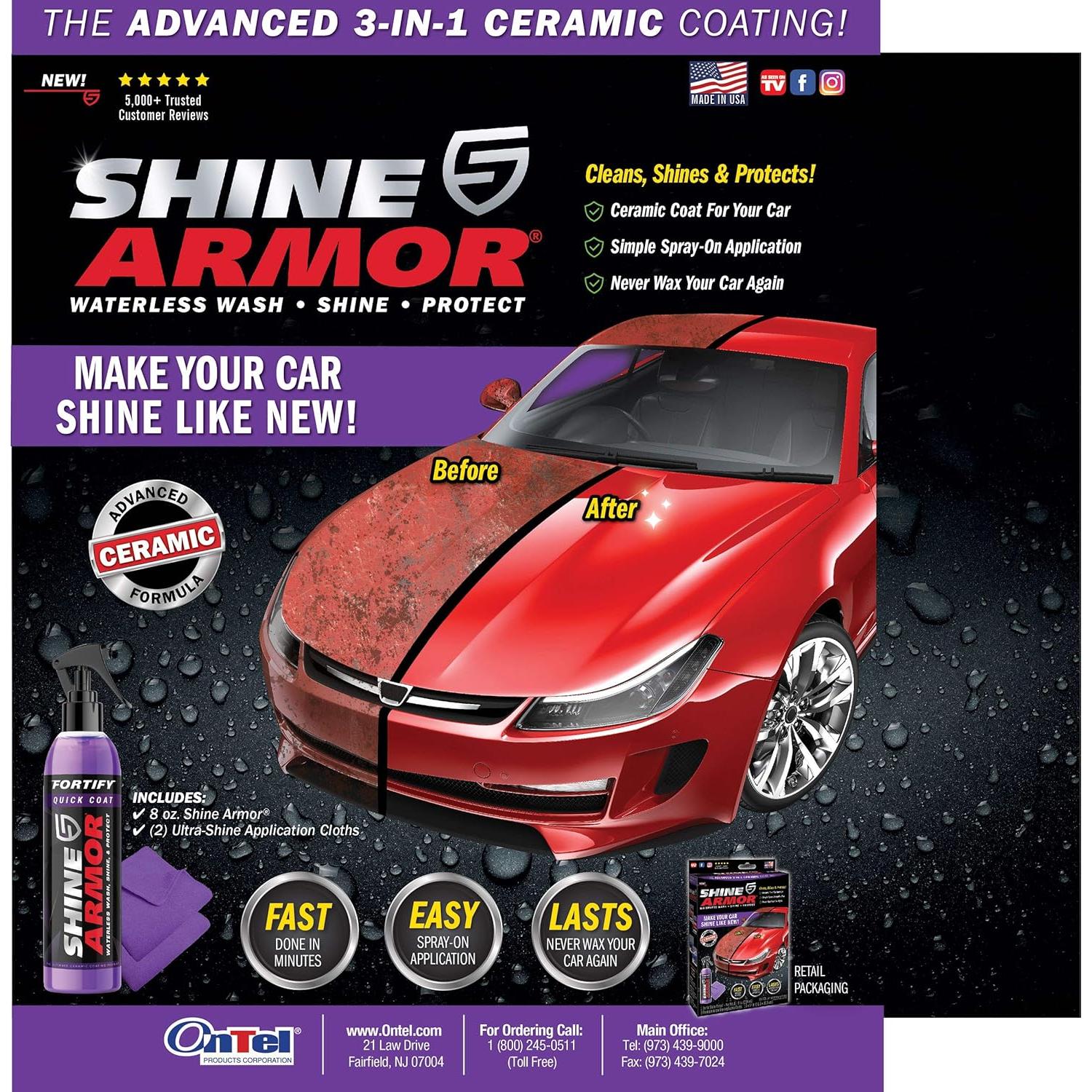 Brillo Armor Spray Cerámico Hidrofóbico 3 en 1 para Autos