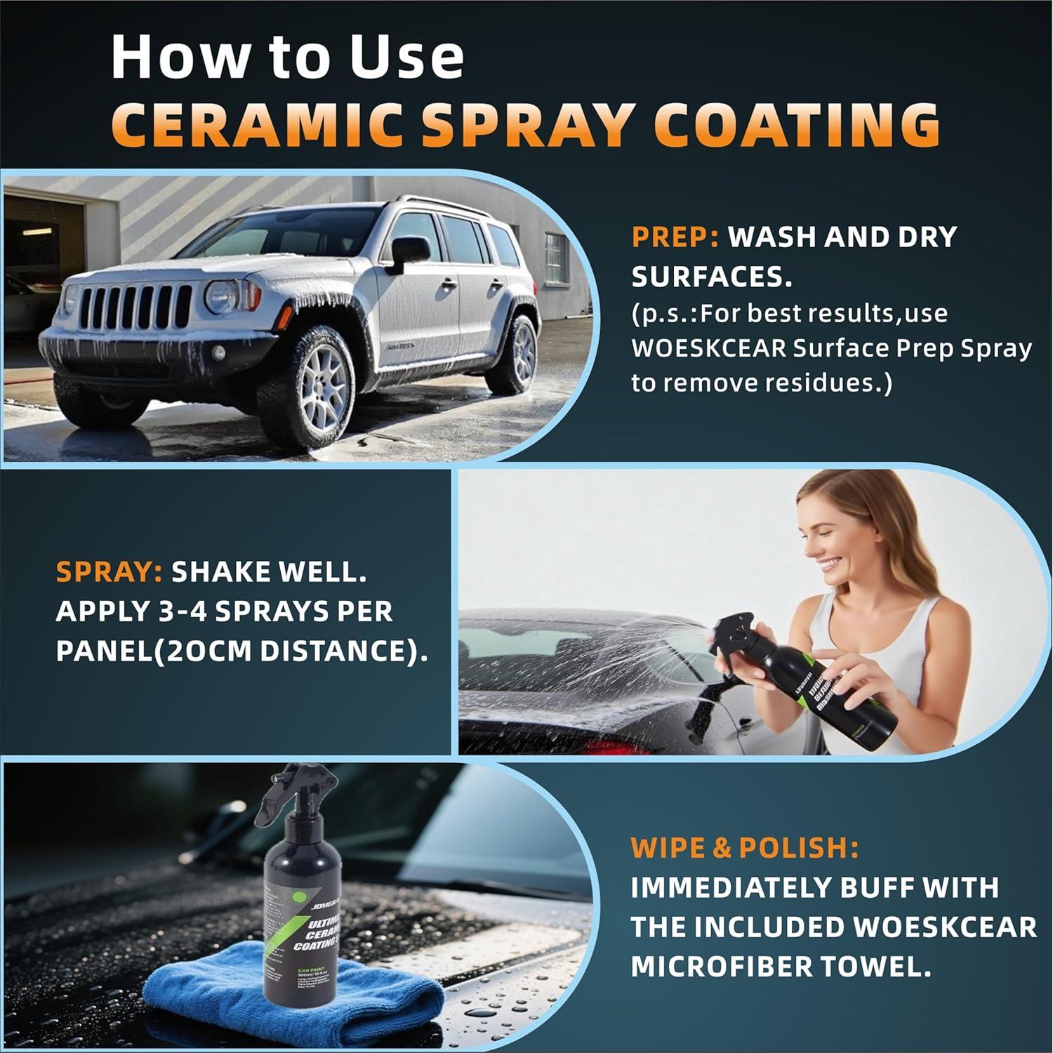 Recubrimiento Cerámico de Grafeno WOESKCEAR 95.7 ml - Hidrofóbico 10H