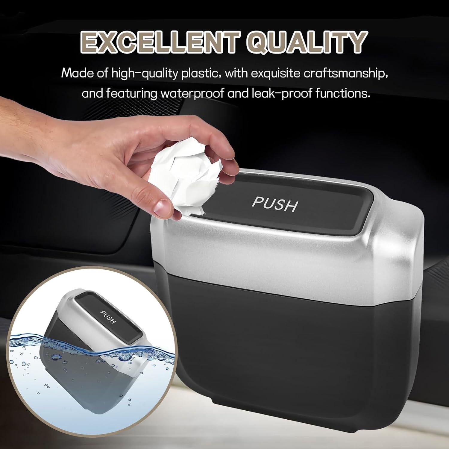 Bote de Basura para Auto Wuyaoyao Mini con Tapa y 30 Bolsas