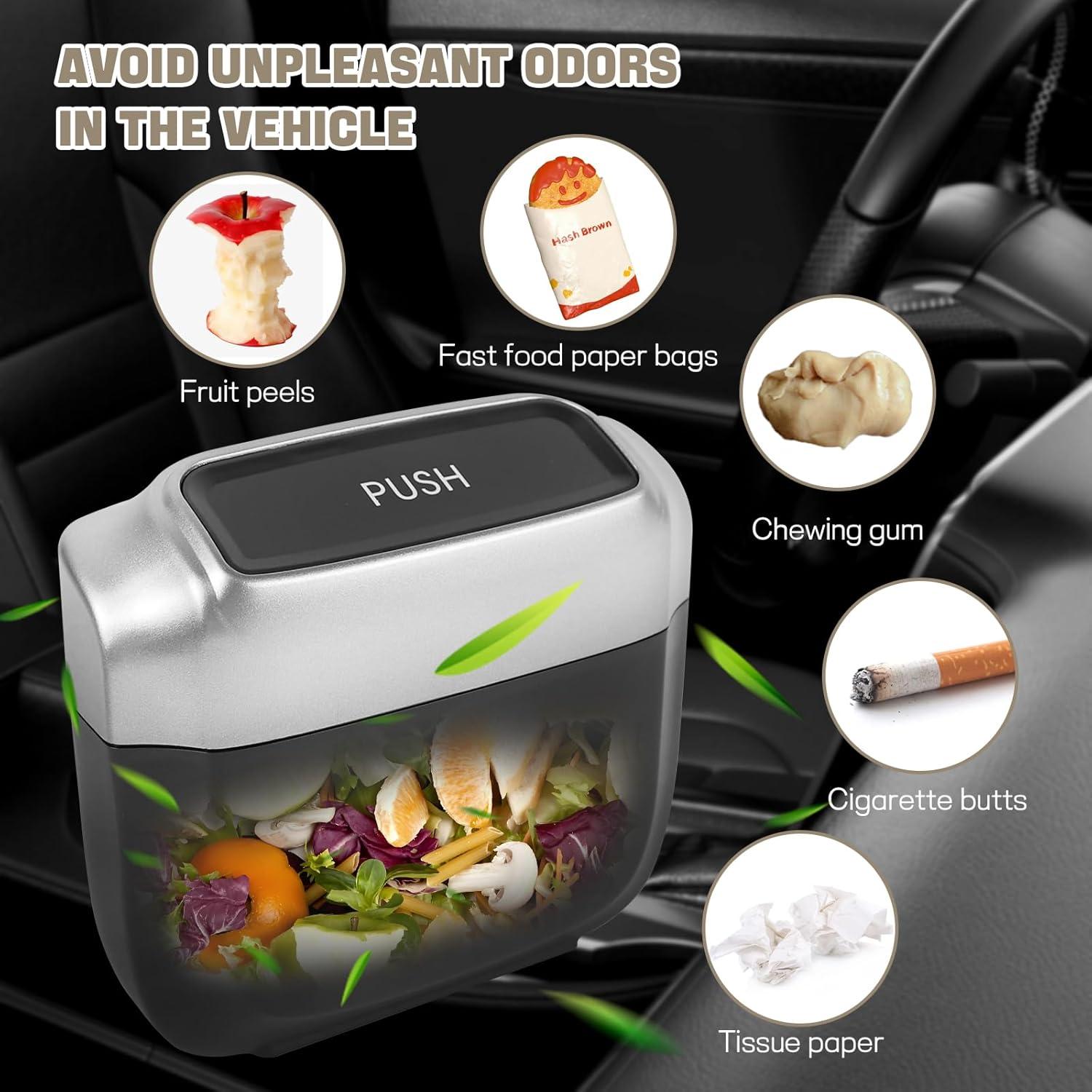 Bote de Basura para Auto Wuyaoyao Mini con Tapa y 30 Bolsas