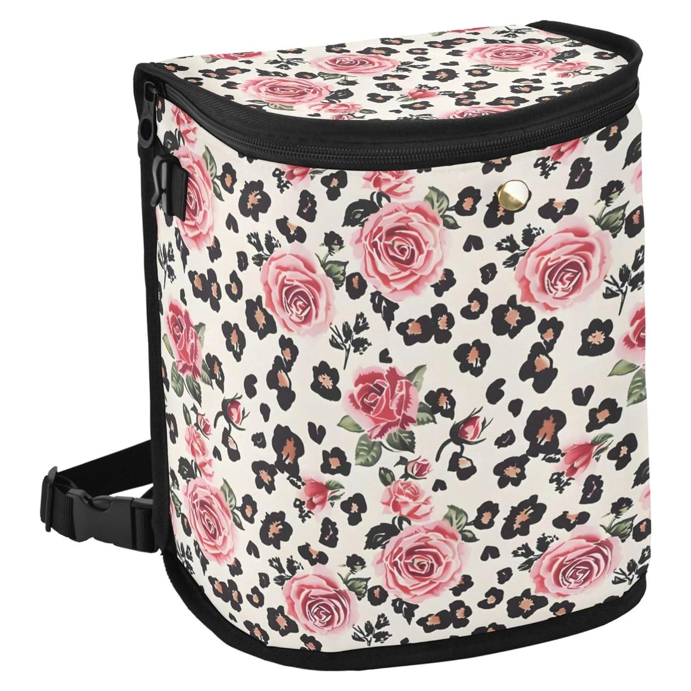 Basurero de Auto MNSRUU Leopardo 23x18x28 cm a Prueba de Fugas