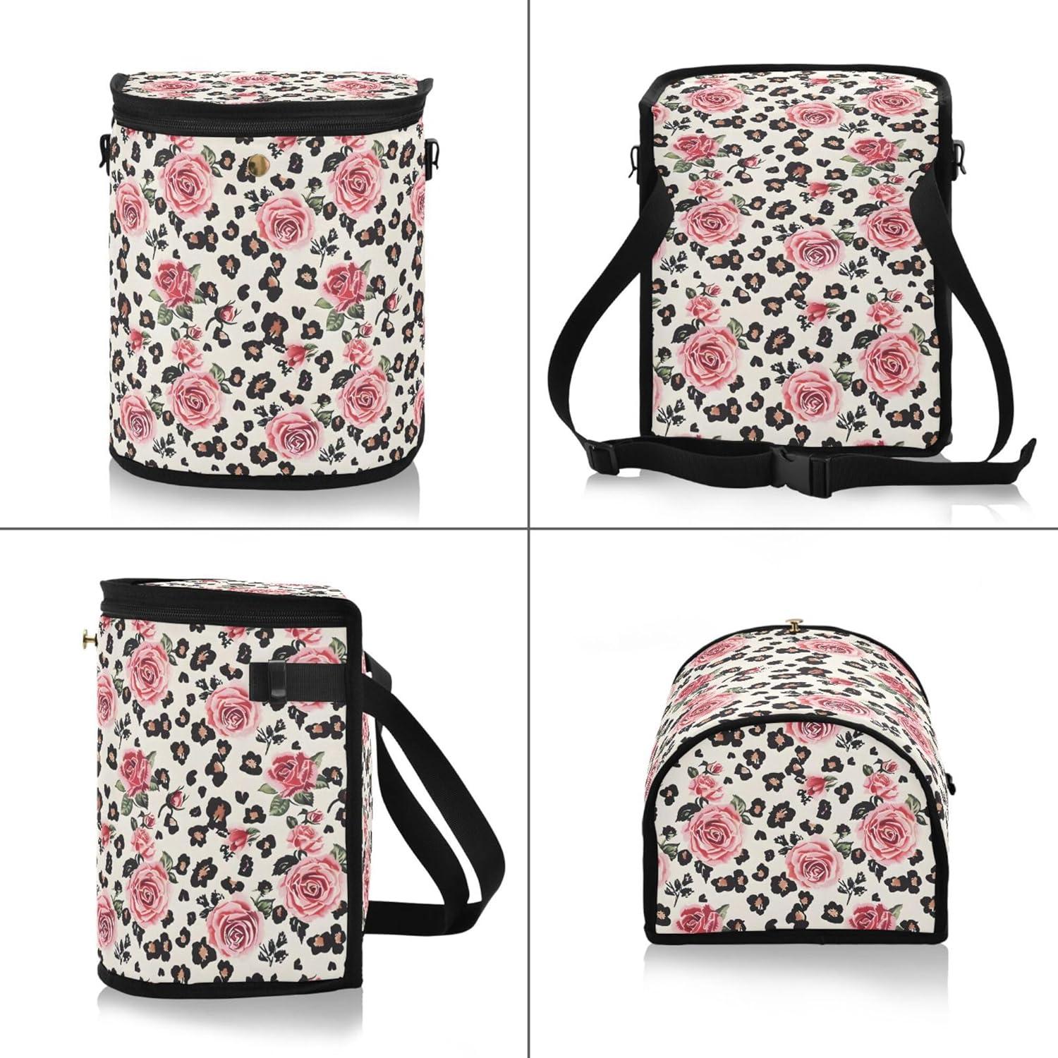 Basurero de Auto MNSRUU Leopardo 23x18x28 cm a Prueba de Fugas