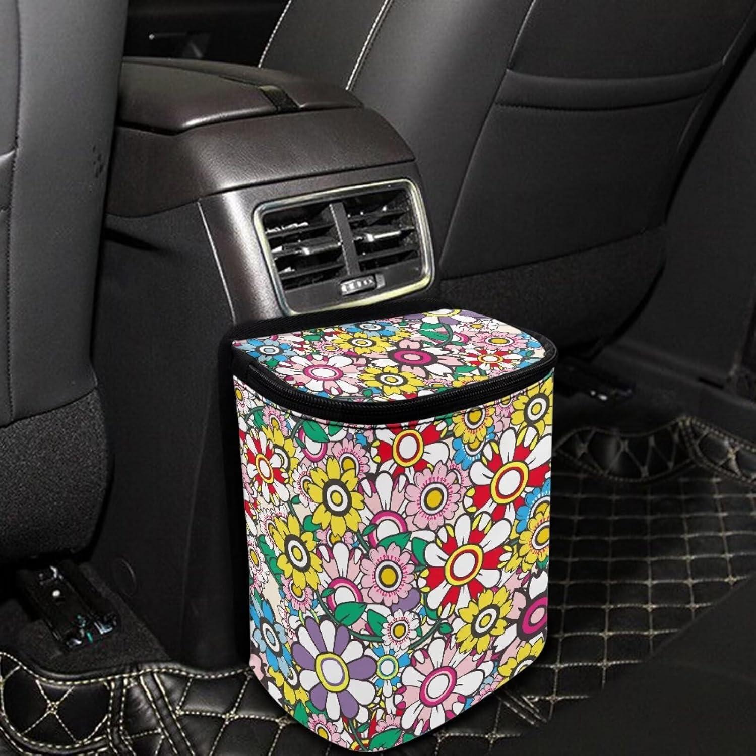 Basurero para Auto Dreaweet Floral Hippie 17x12x22cm Impermeable
