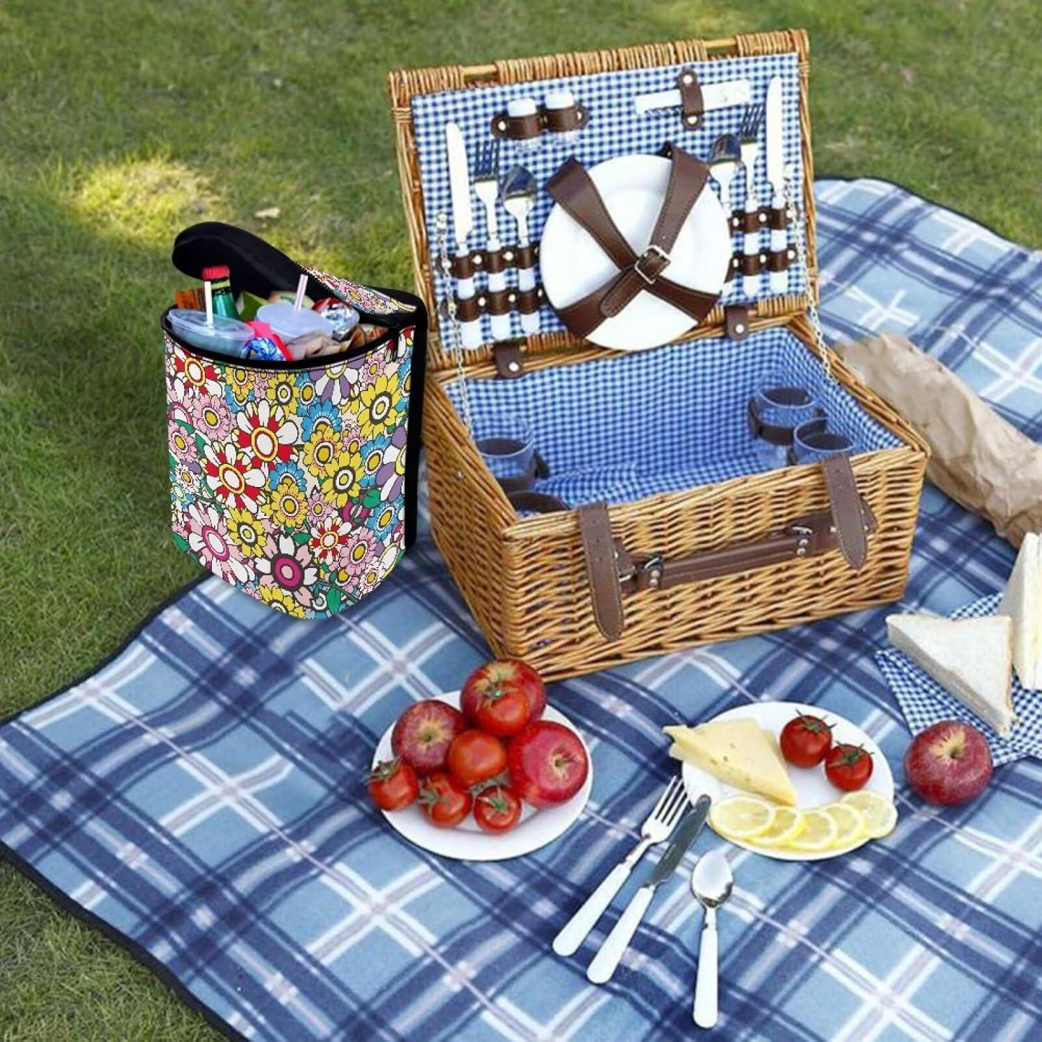 Basurero para Auto Dreaweet Floral Hippie 17x12x22cm Impermeable