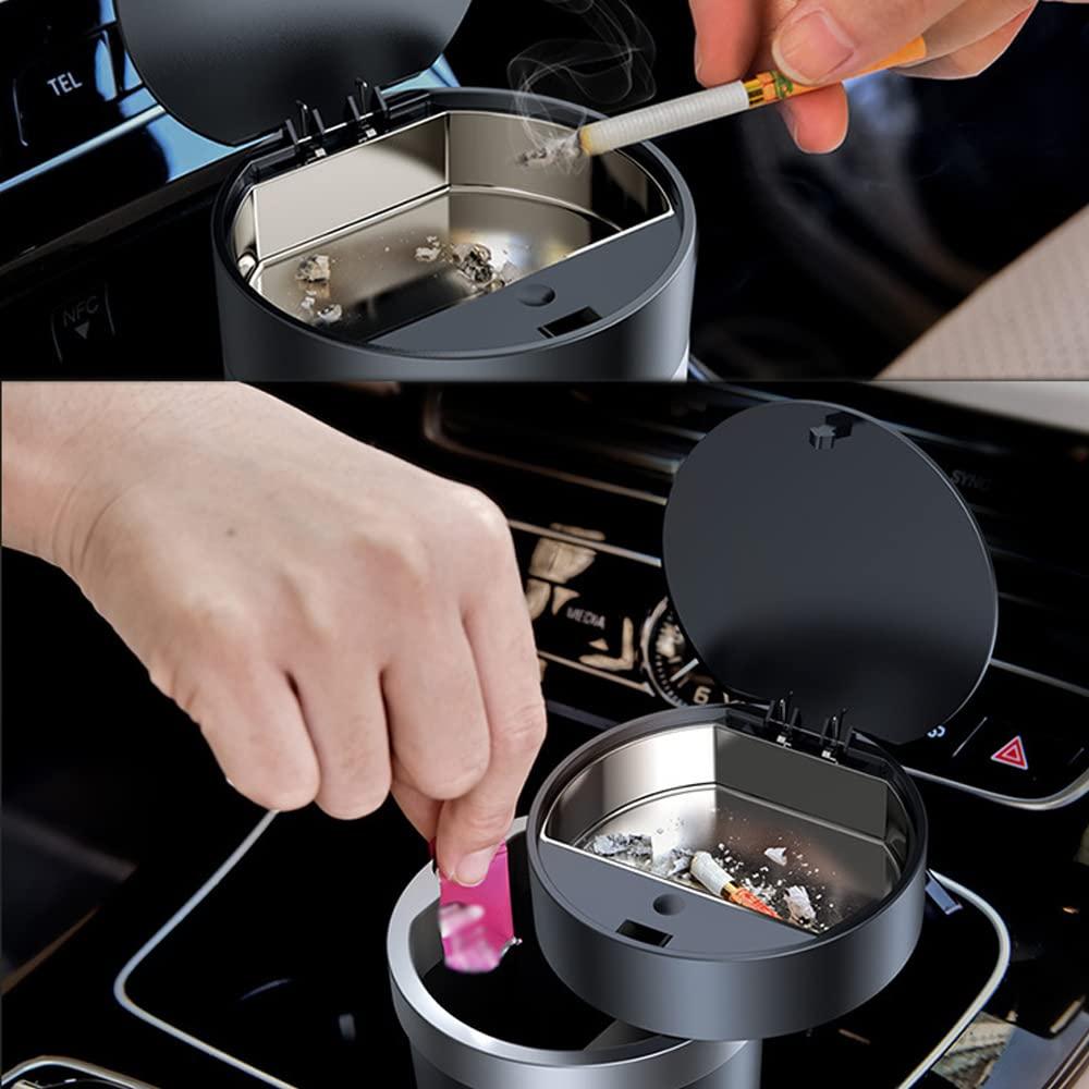 Basurero de coche impermeable DB04030ACS con tapa y cenicero