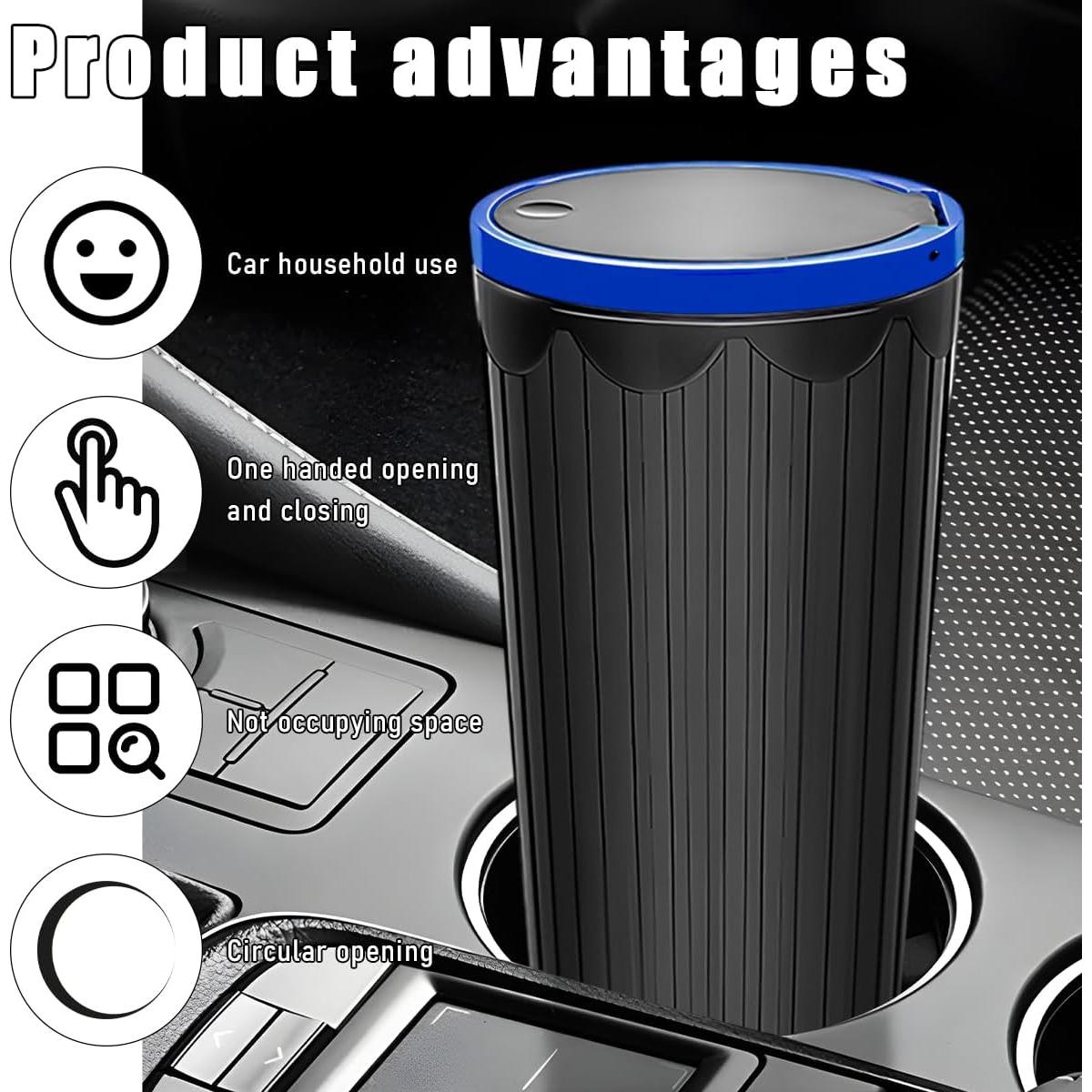 Basurero portátil para coche Gasedin con tapa azul 800ml