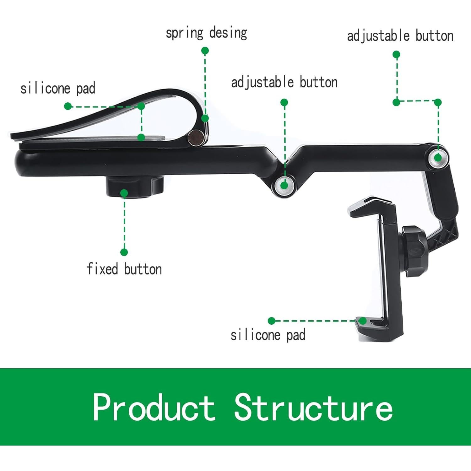 Soporte para Teléfono en Visera TUHTEP Ajustable 360° Gris