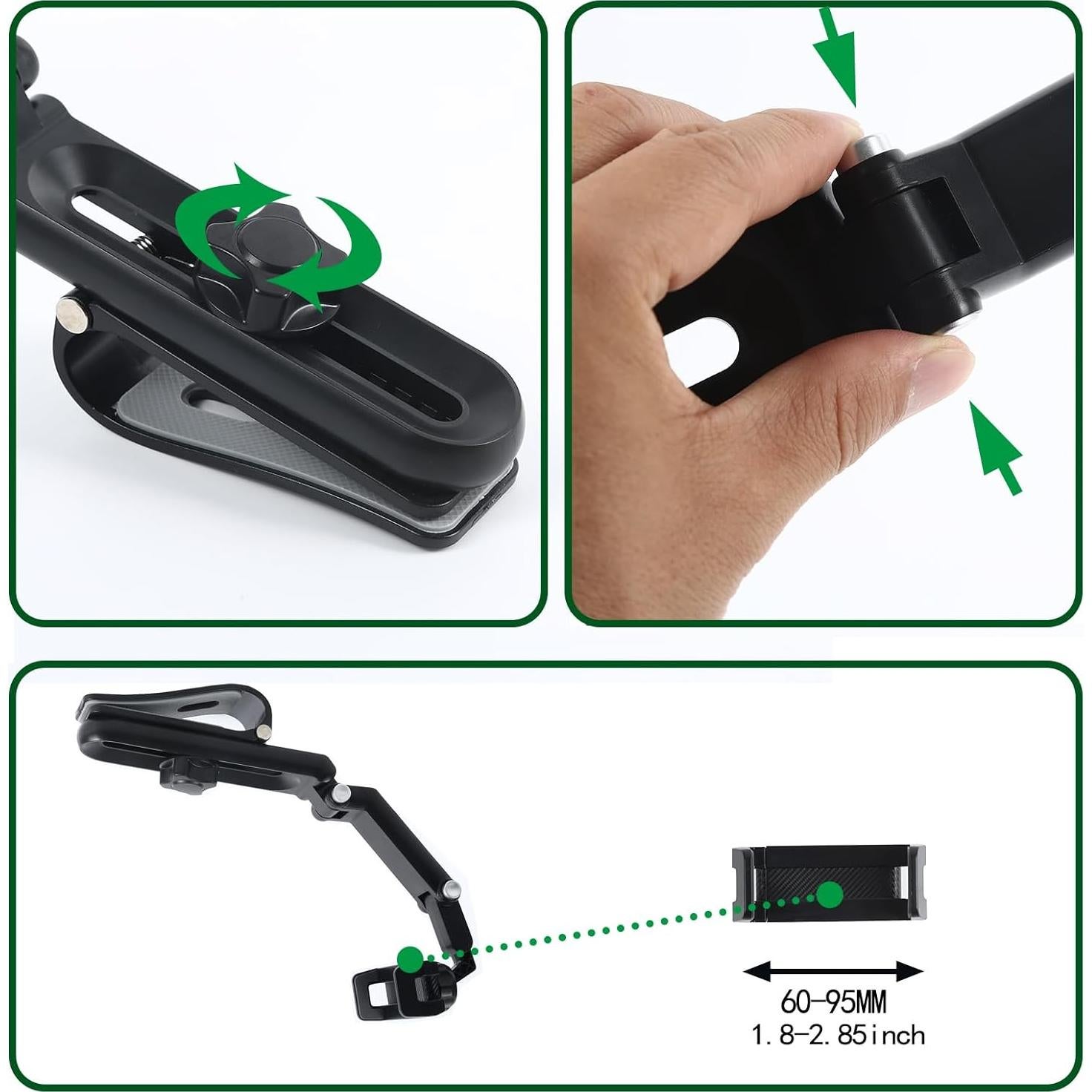 Soporte para Teléfono en Visera TUHTEP Ajustable 360° Gris