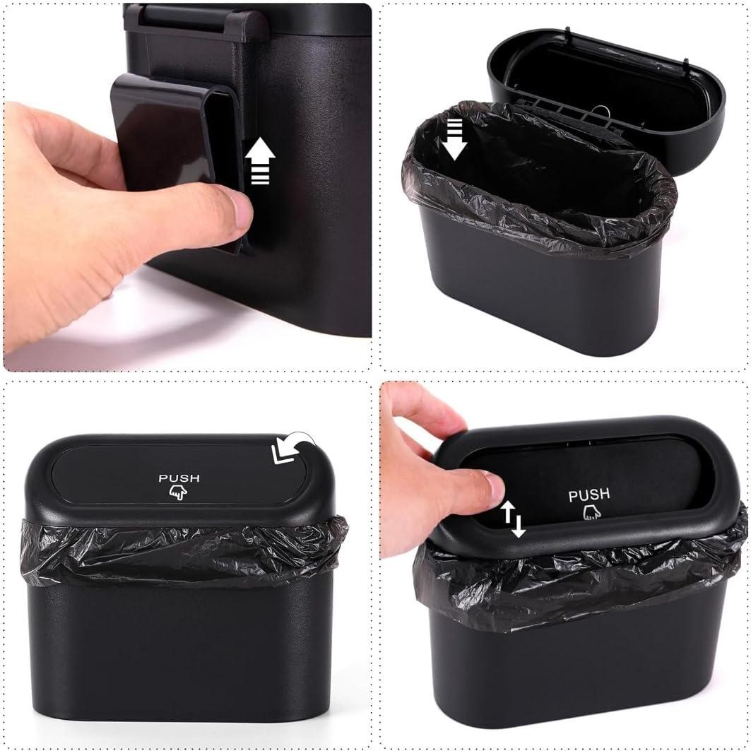 Basurero de Auto Impermeable Mustafa - 2 Paquetes con Tapa y Ganchos