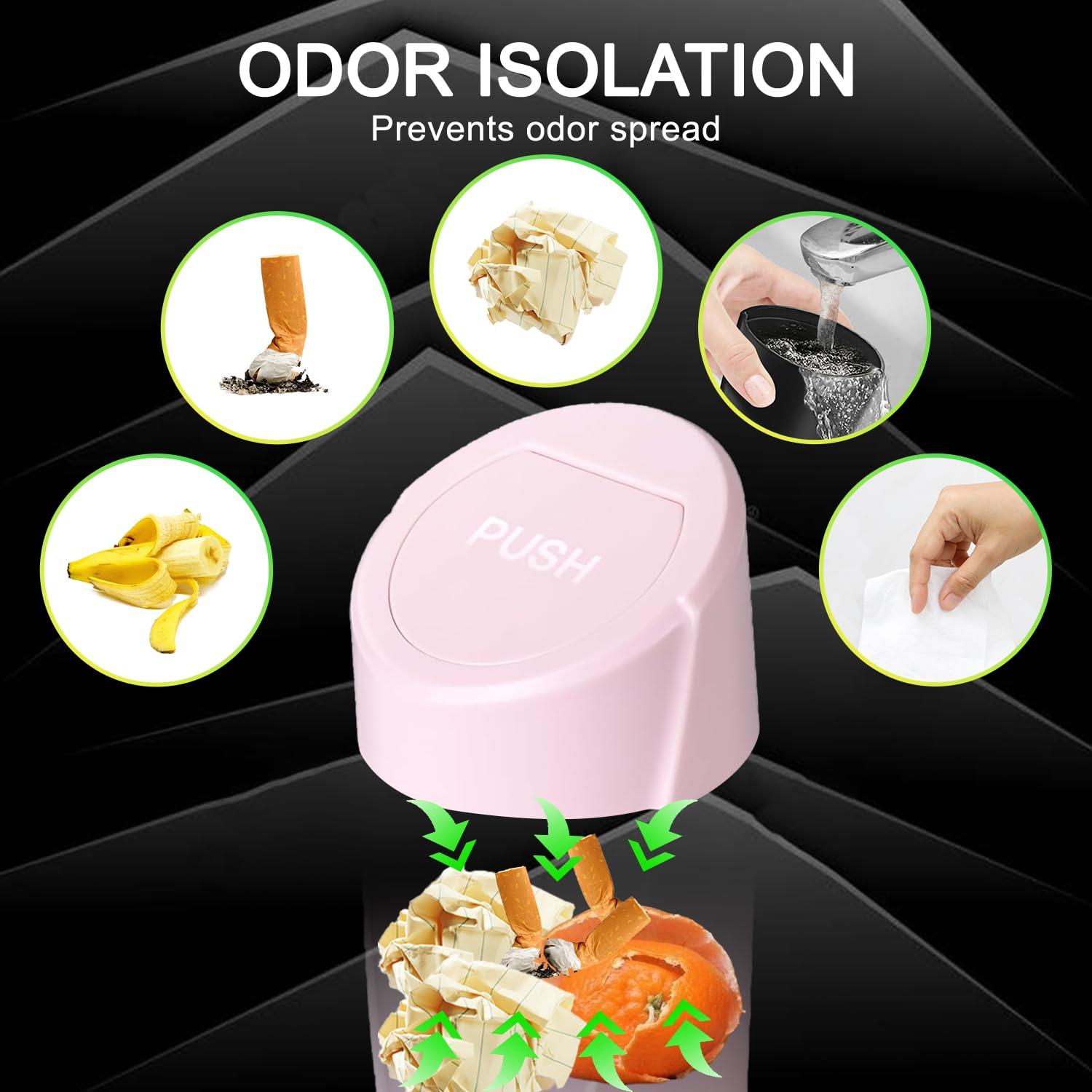 Basurero de Auto Rosa ONE NiCE con Tapa - 2 Mini Botes 8.6cm