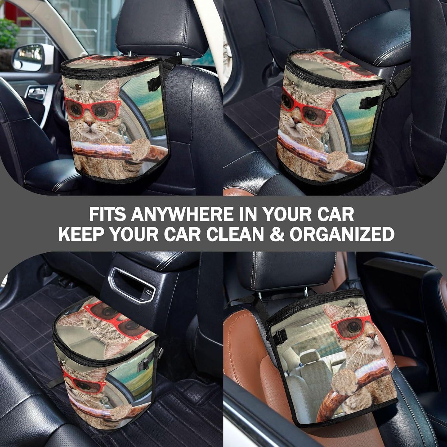 Basurero de Coche Oarencol Impermeable 11.4L con Tapa