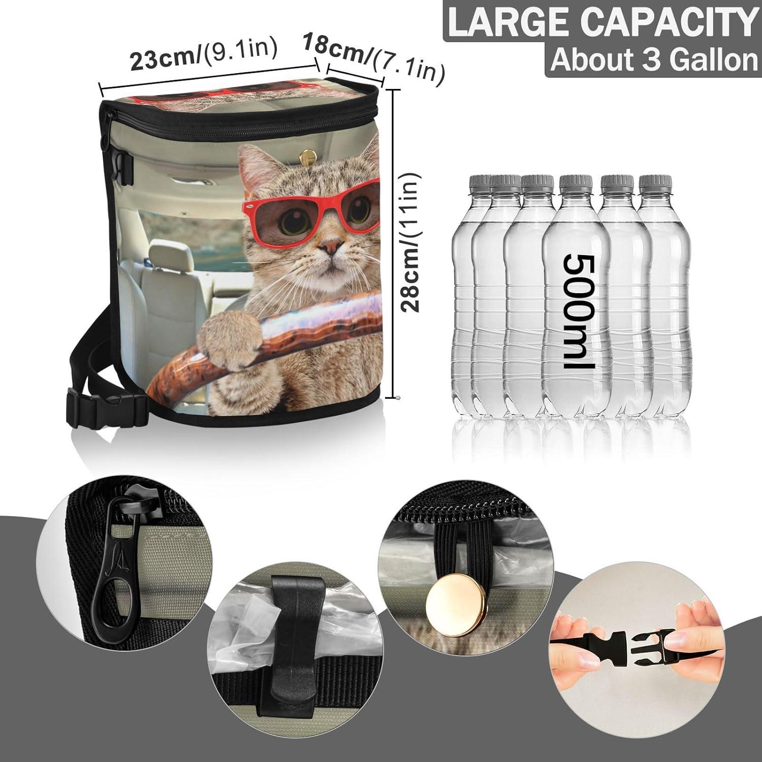 Basurero de Coche Oarencol Impermeable 11.4L con Tapa