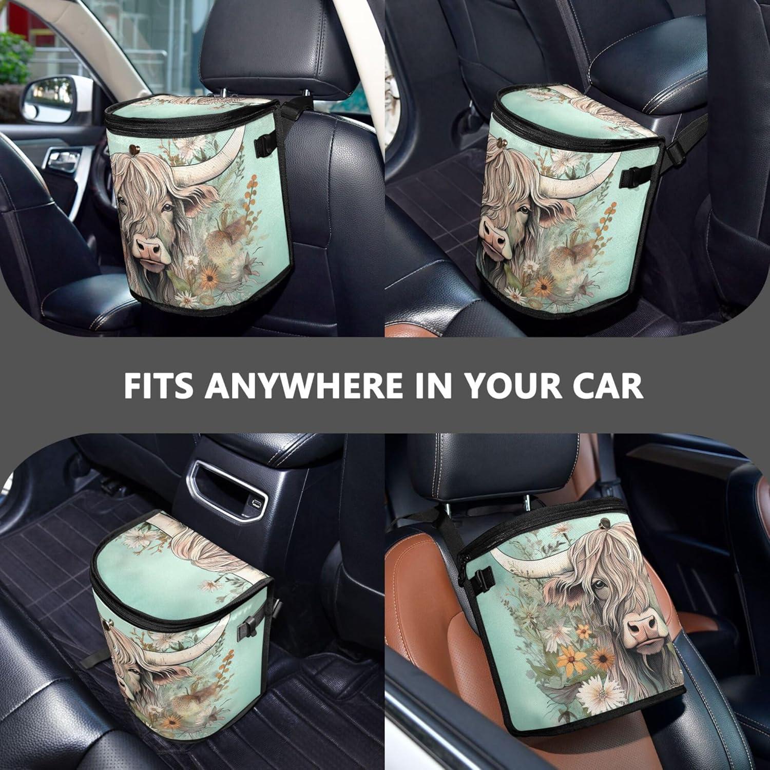 Basurero de Coche MNSRUU con Tapa y Forro a Prueba de Fugas