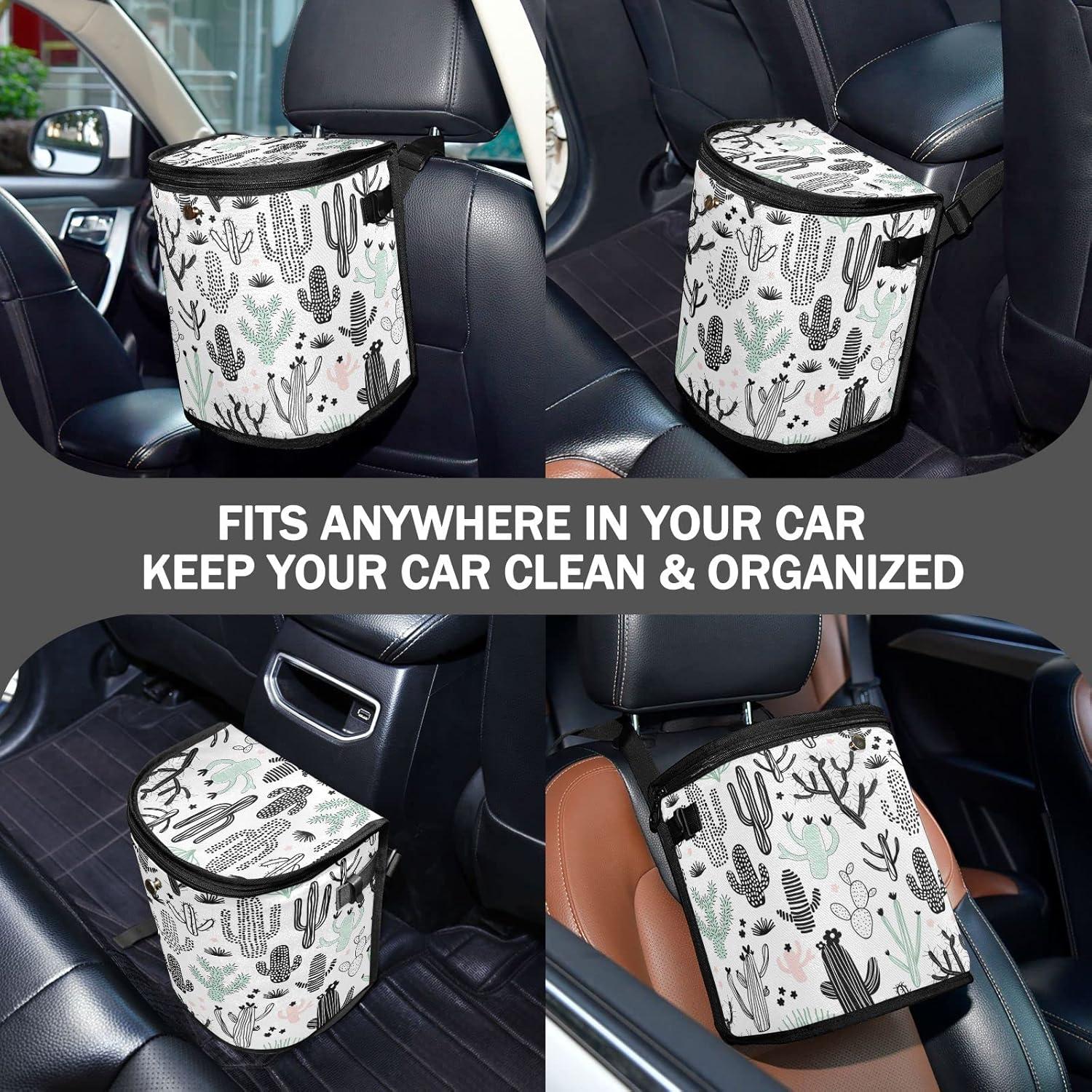 Cubo de Basura para Coche Oarencol 11.4L Impermeable Negro Verde