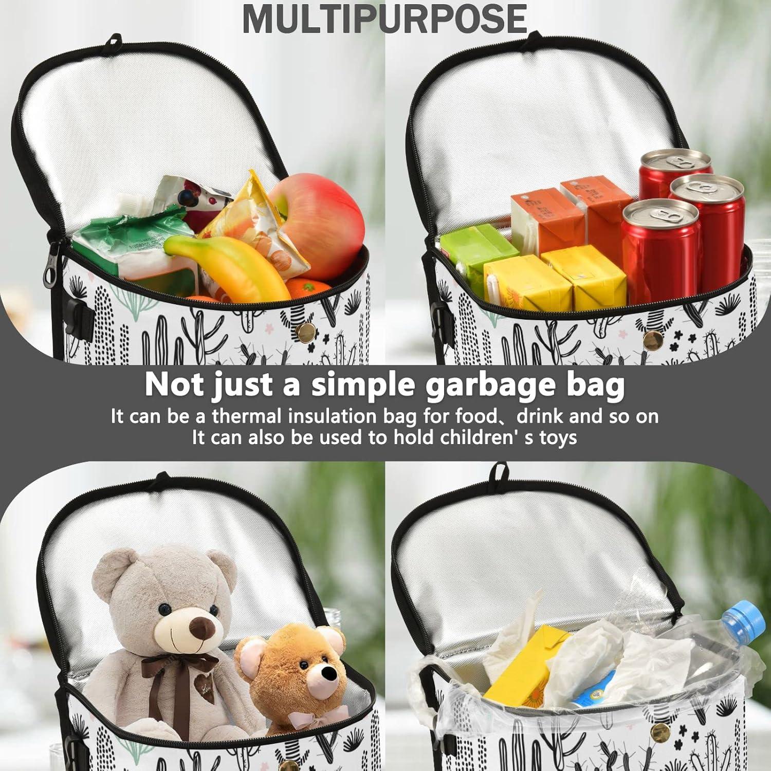 Cubo de Basura para Coche Oarencol 11.4L Impermeable Negro Verde