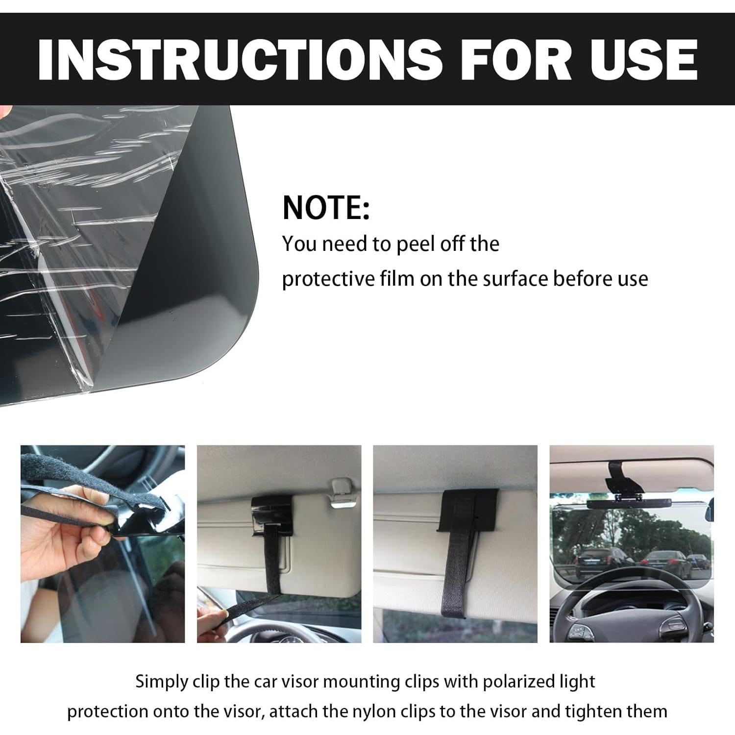 Extensor de Visera Solar Polarizada YGDMD Ajustable 34.54 cm