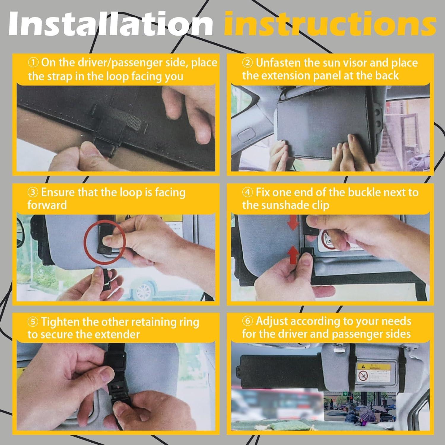 Extensor de Visera Solar TuLeYiLe UV400 Antirreflejo para Coche