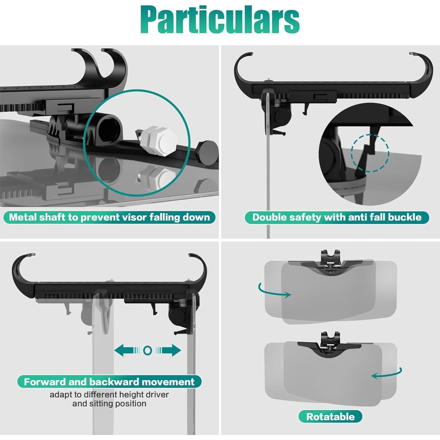 Extensor de Visera Solar Chohunny QBMH-65L Anti-reflejo Universal