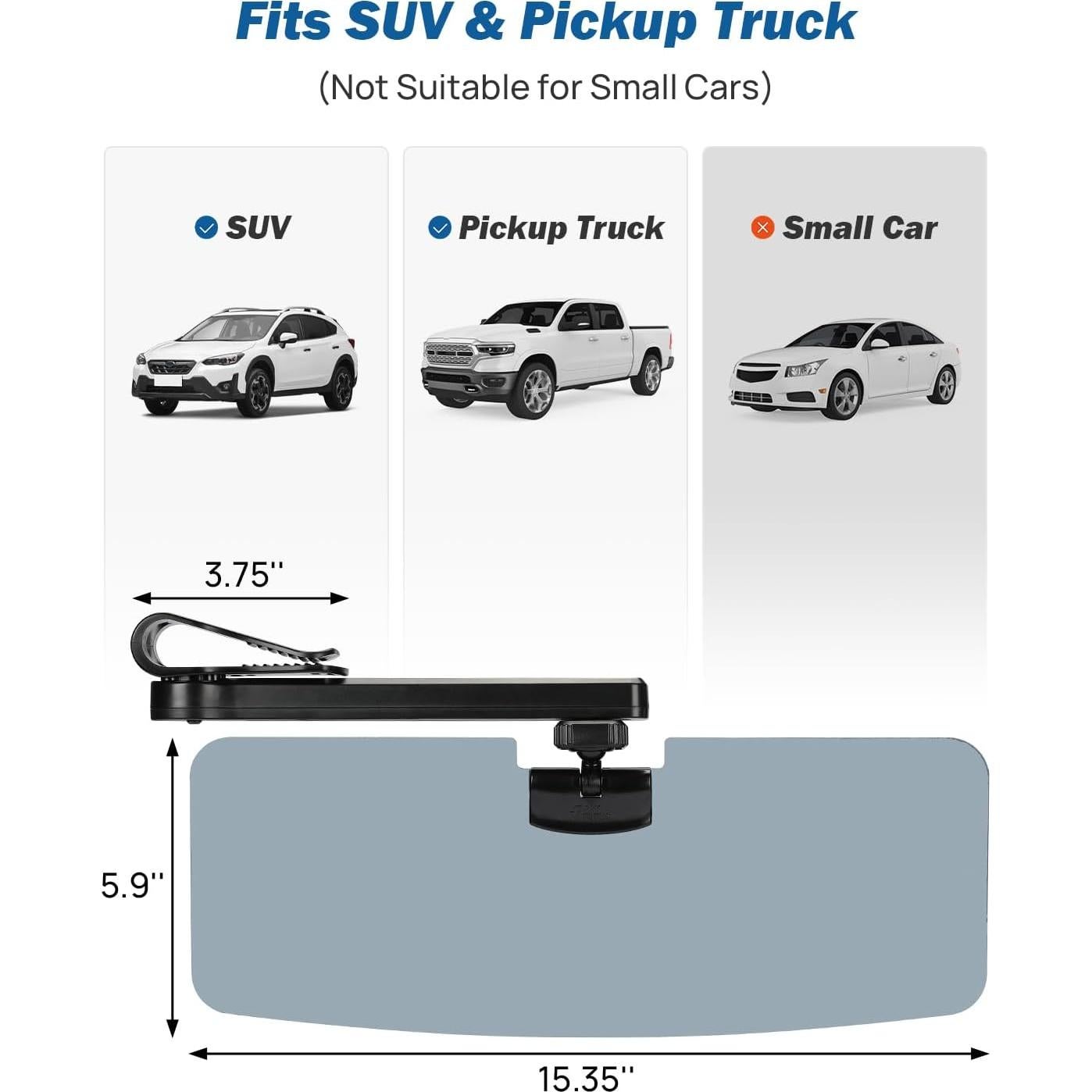 Extensor de Visera Solar JOYTUTUS 2 Pack Ajustable Polarizado