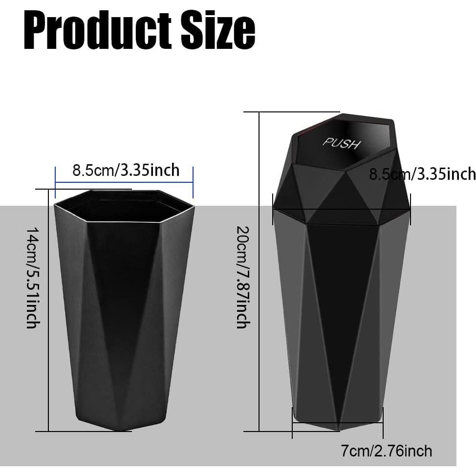 Basurero de Auto ASUBHA 550ml a Prueba de Fugas Negro