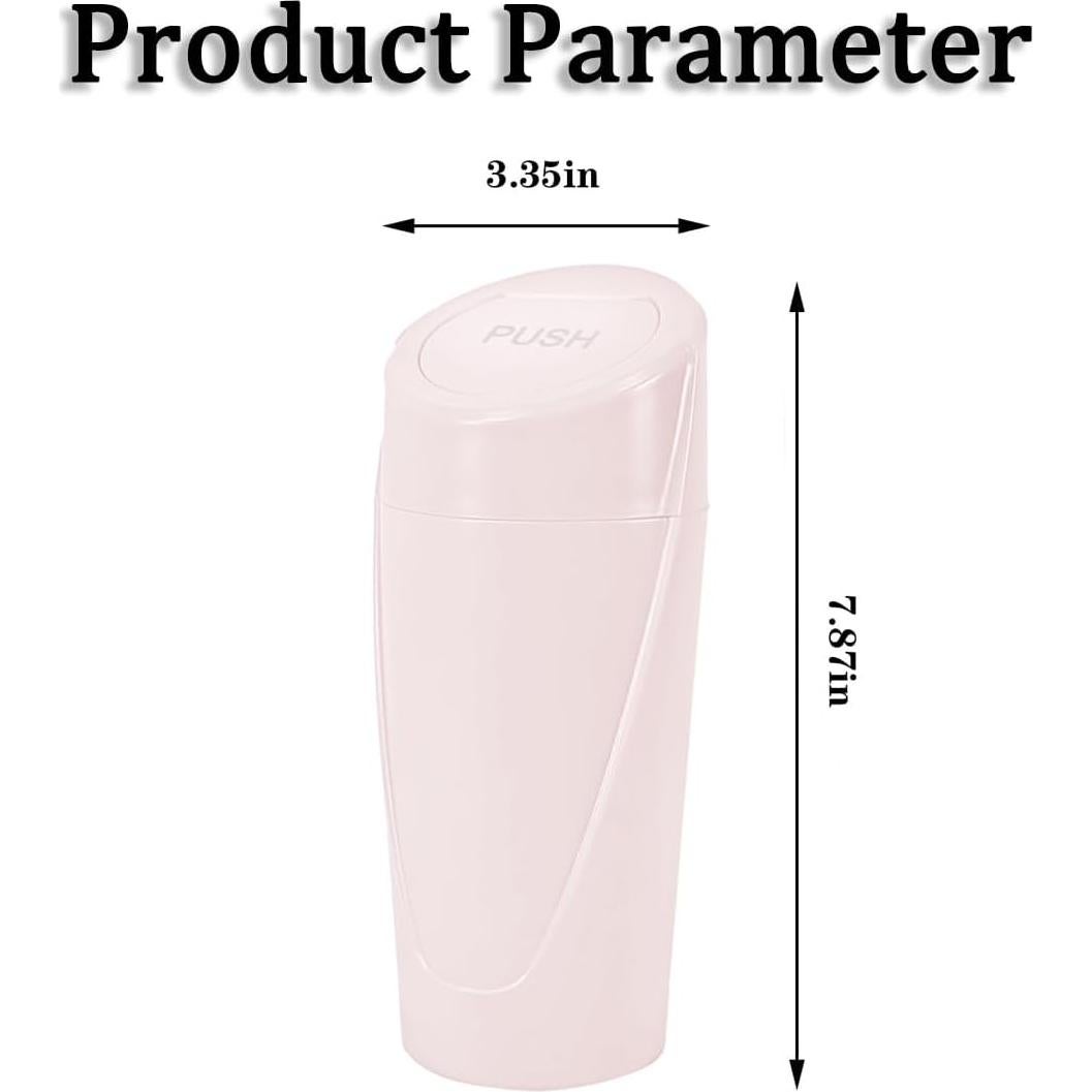 Basurero de Auto Zpana con Tapa y 30 Bolsas - Rosa 1.2L