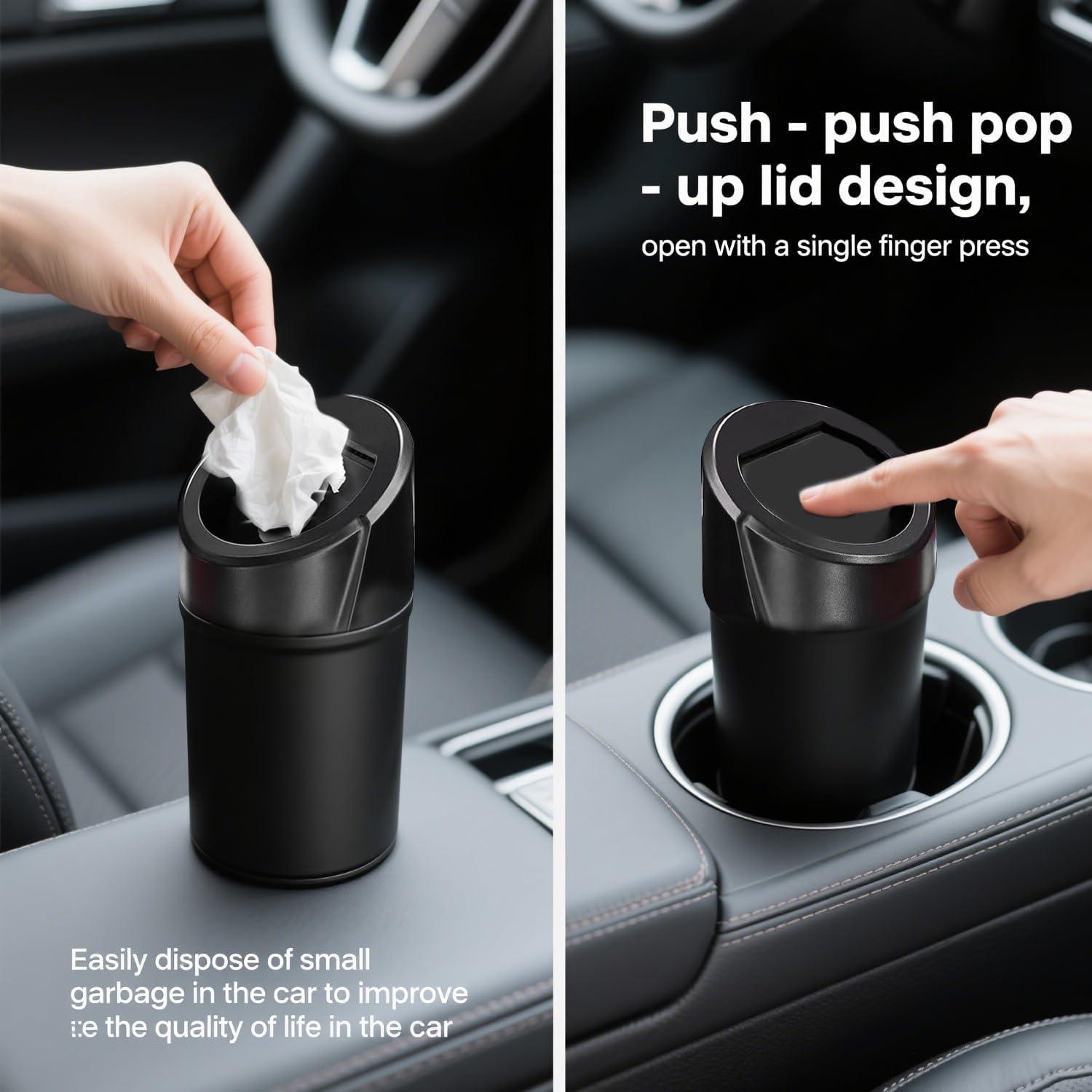 Basurero de Auto Zpana con Tapa y 30 Bolsas - Rosa 1.2L