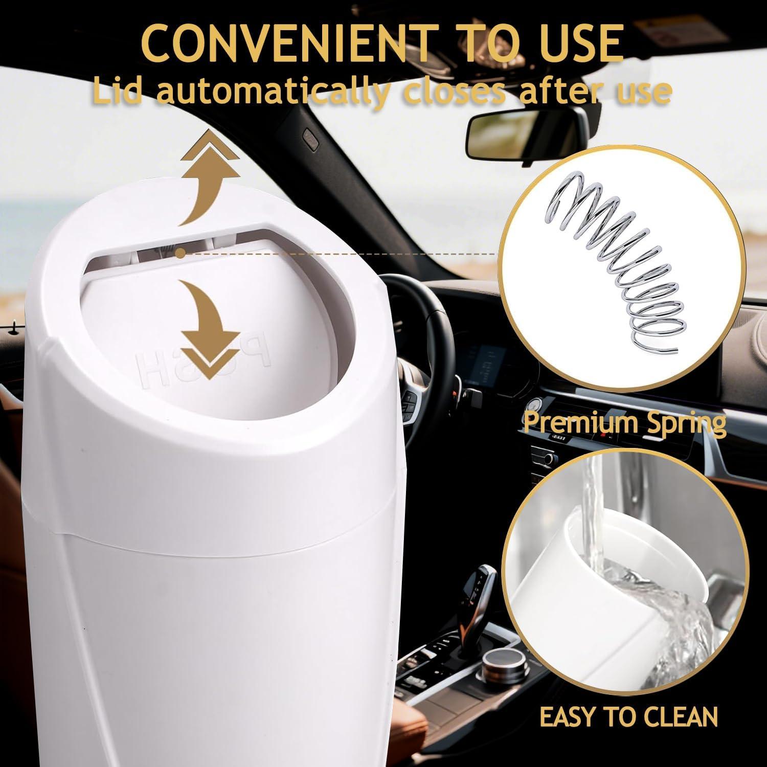 Basurero de Auto Zpana con Tapa y 30 Bolsas - Rosa 1.2L