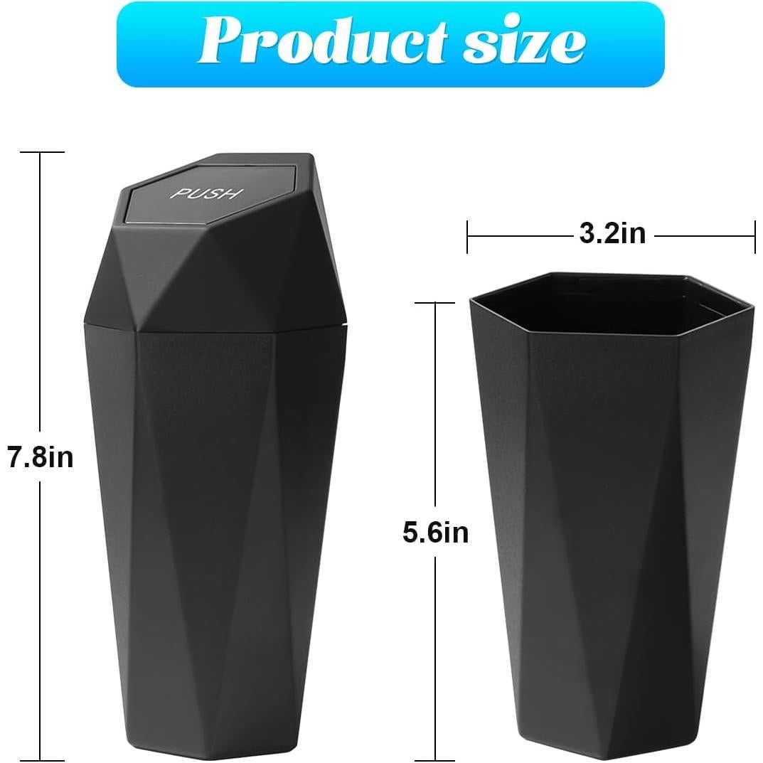 Basurero de Auto Osilly Hexagonal Compacto 1200ml Negro