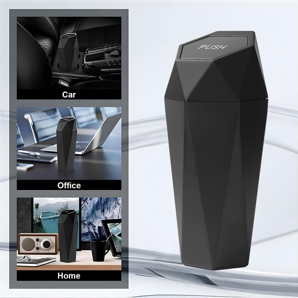 Basurero de Auto Osilly Hexagonal Compacto 1200ml Negro