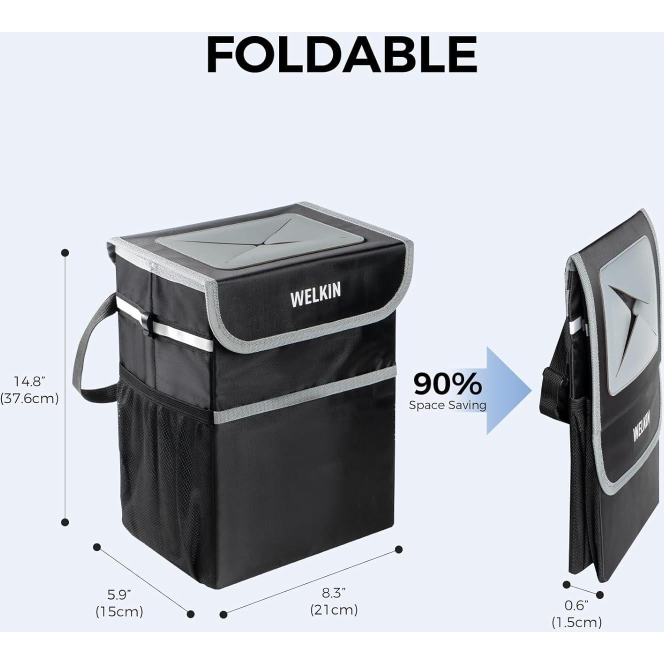 Basurero de Auto WELKIN 8.3L Plegable Impermeable con Tapa
