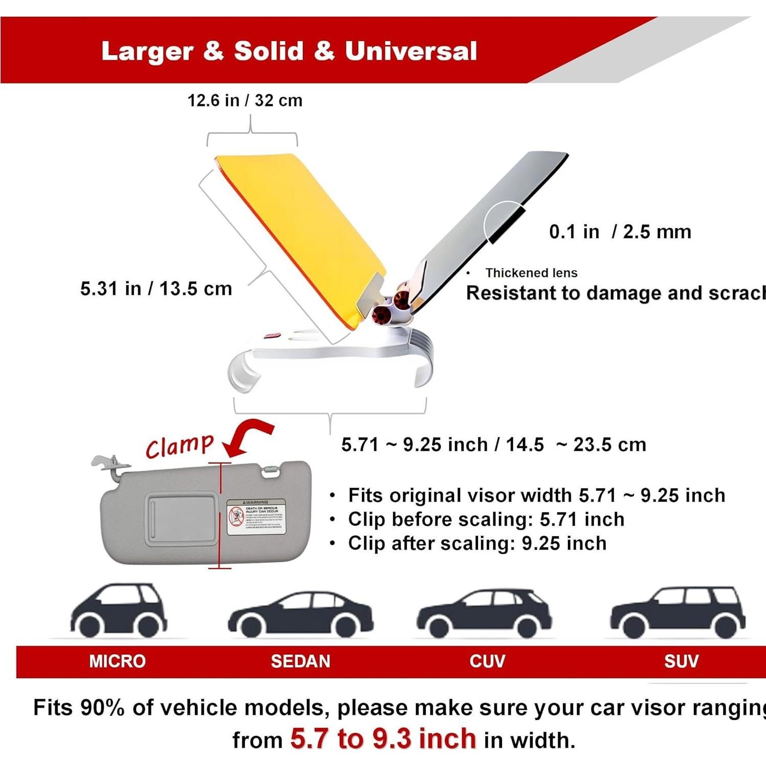 Extensor de Visera Solar CARINGTETH KEQ-801 UV400 Antirreflejo