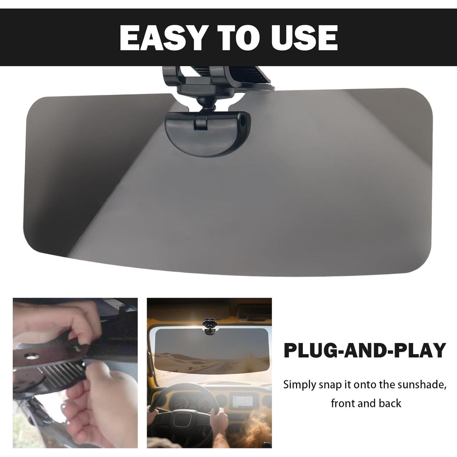 Extensor de Visera Solar YGDMD 32x13 cm Polarizado Negro