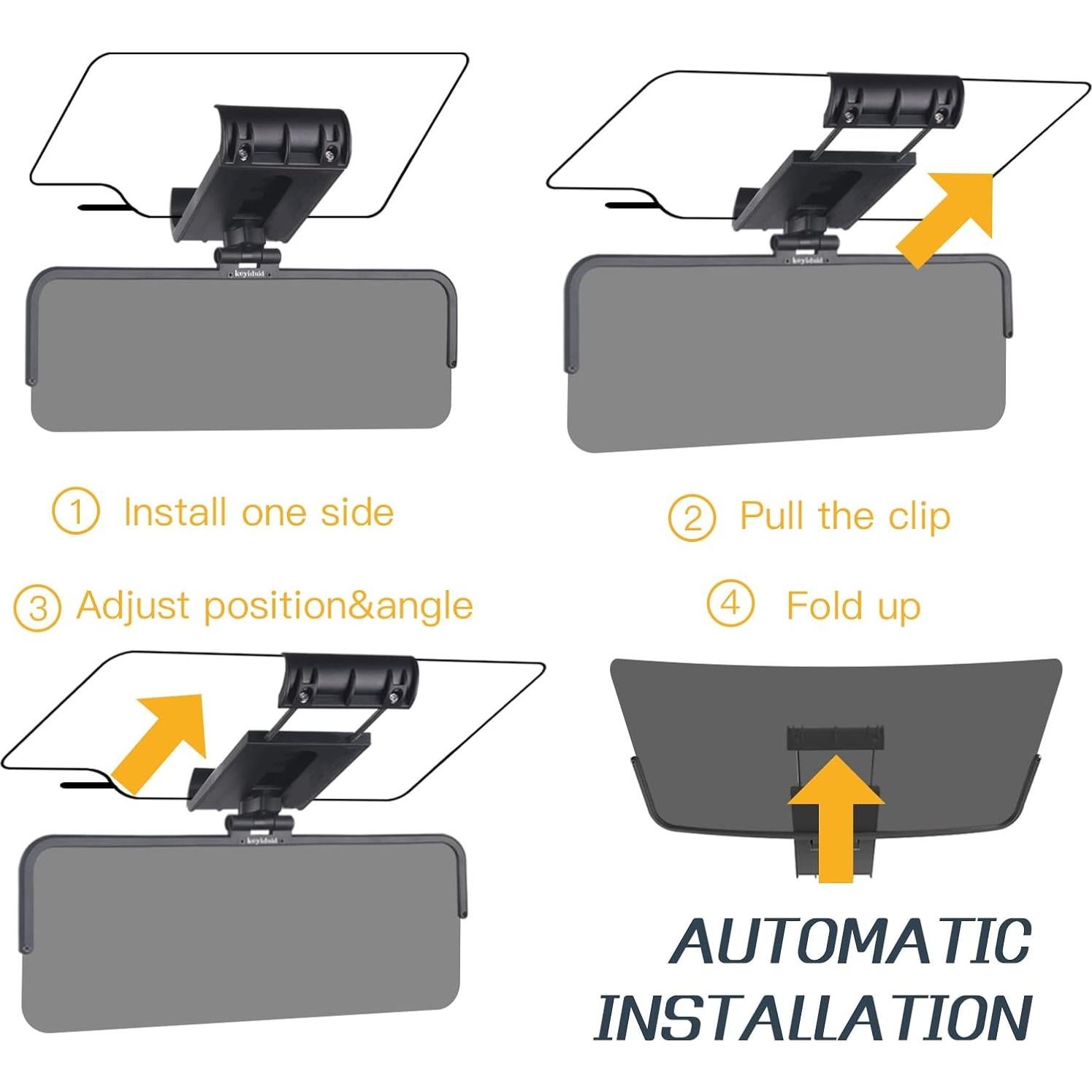 Visera Solar Polarizada Keyiduid 32x13 cm, Rotación 360°