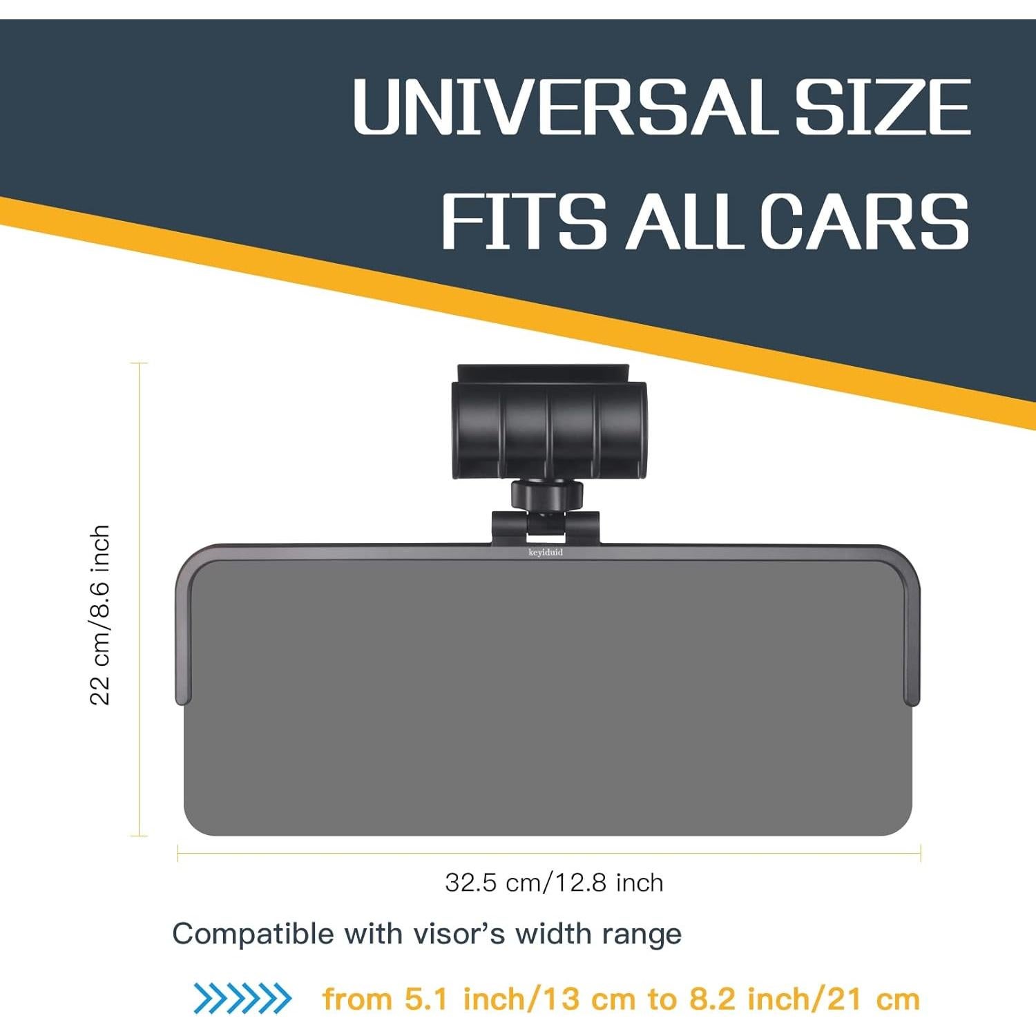 Visera Solar Polarizada Keyiduid 32x13 cm, Rotación 360°