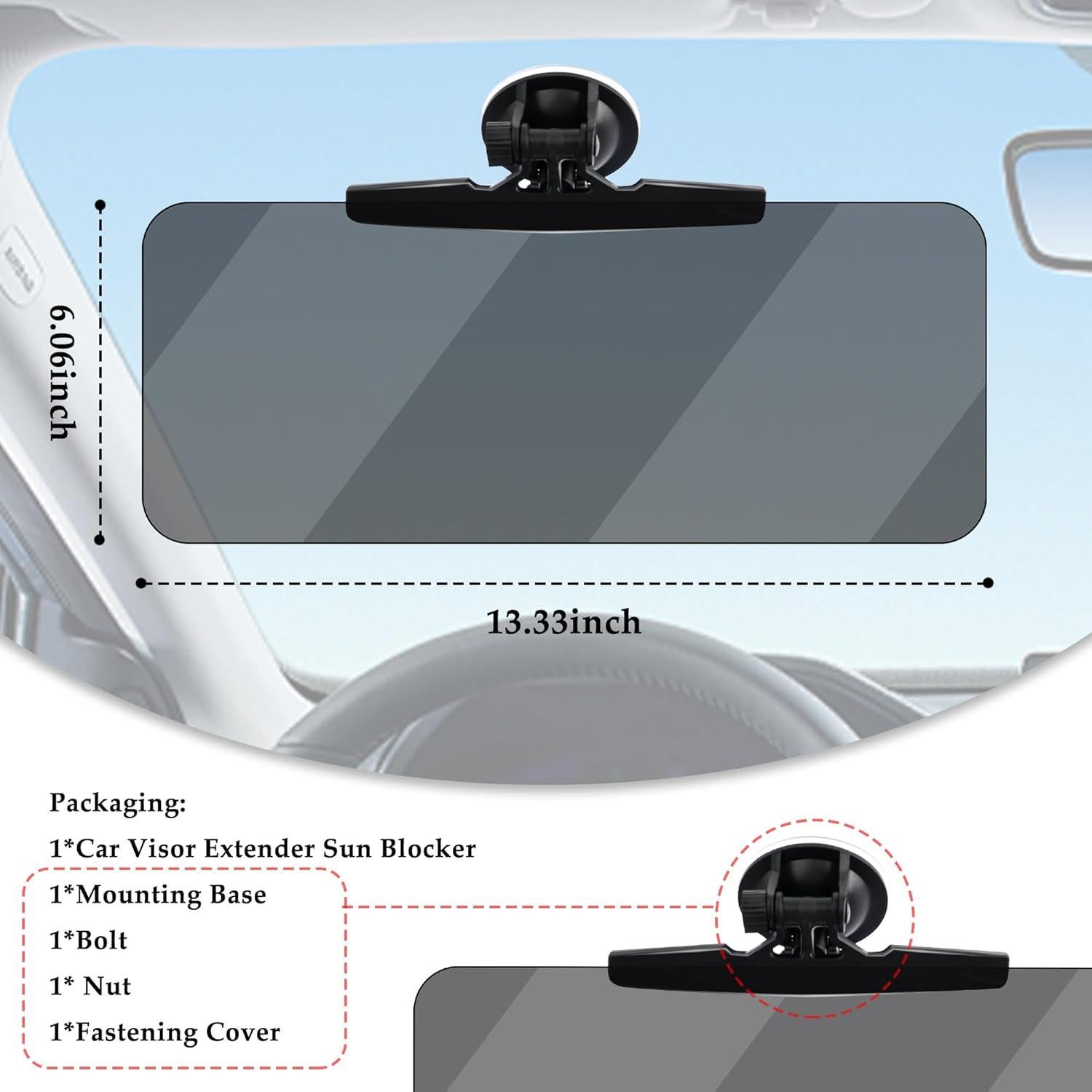Extensor de Visera Solar Carleef 33.9x15.4cm Ajustable 180°