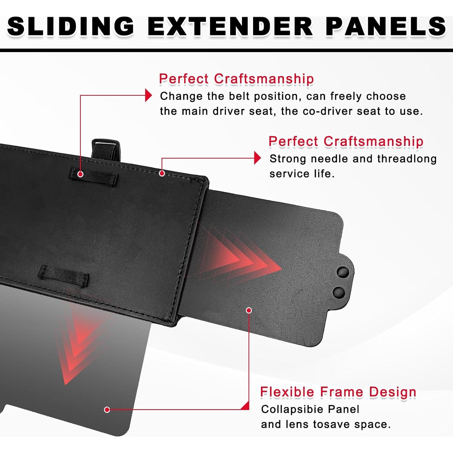 Extensor de Visera Solar Pleoos Universal para Coche Negro