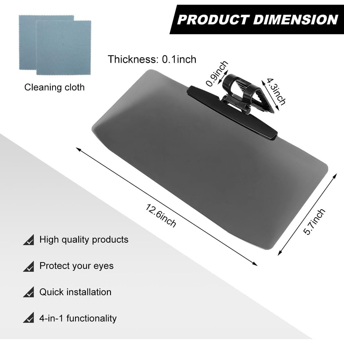 Visera Solar Wevdn para Coche 32 cm Antirreflejo UV Ajustable