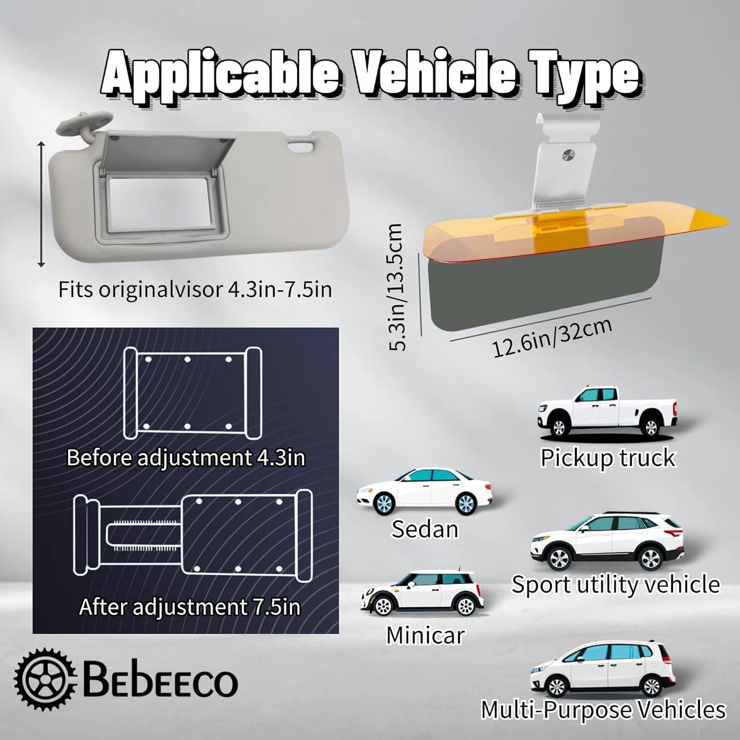 Visera Antirreflejo Bebeeco para Coche 2 en 1 HD Ajustable