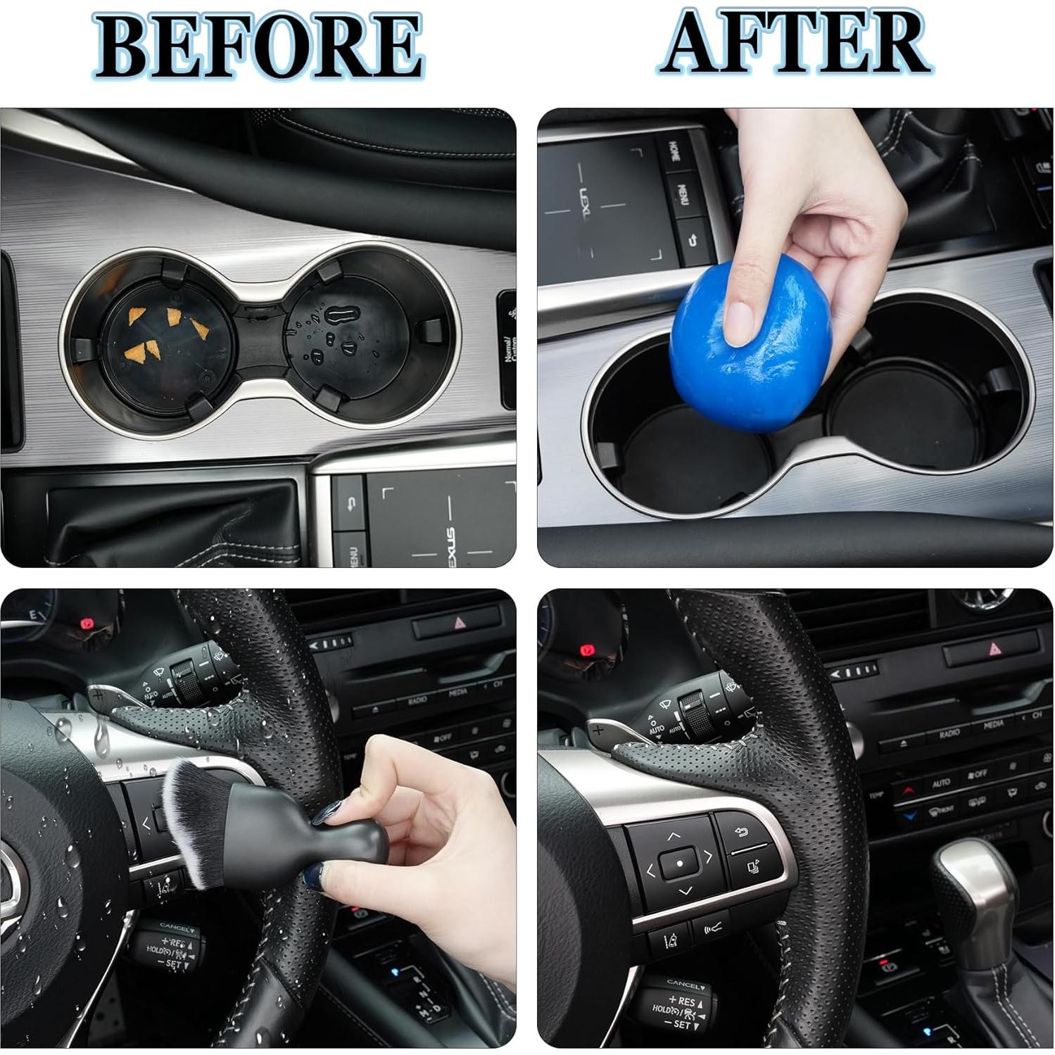 Kit de Limpieza de Autos SINGARO con Gel y Cepillos Detalle