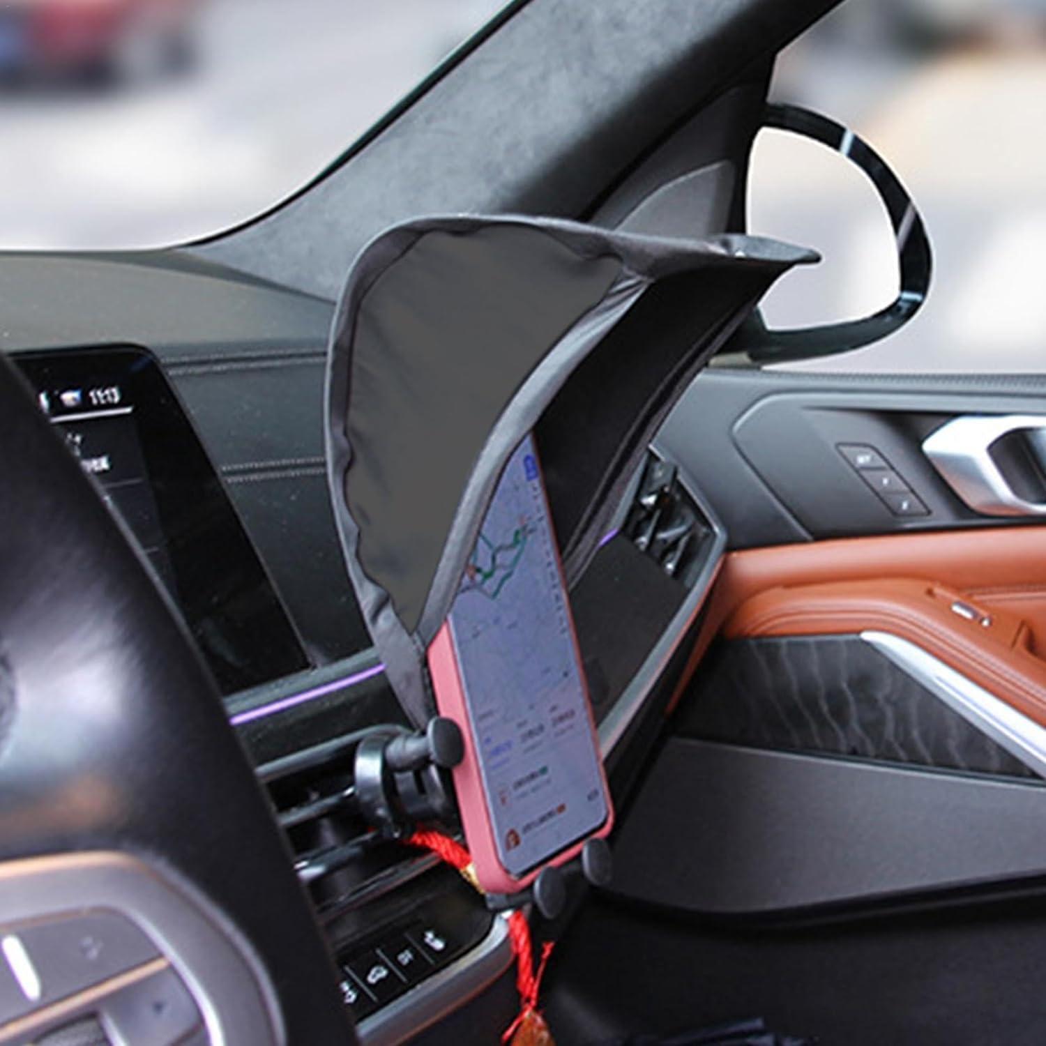 Car Smartphone Sunshade Smartphone Holder Sunshade Light Blocking Sunscreen Dramatically Reduces Reflection Improves Visibility Foldable Smartphone Sunshade Prevents Cell Phone Overheating