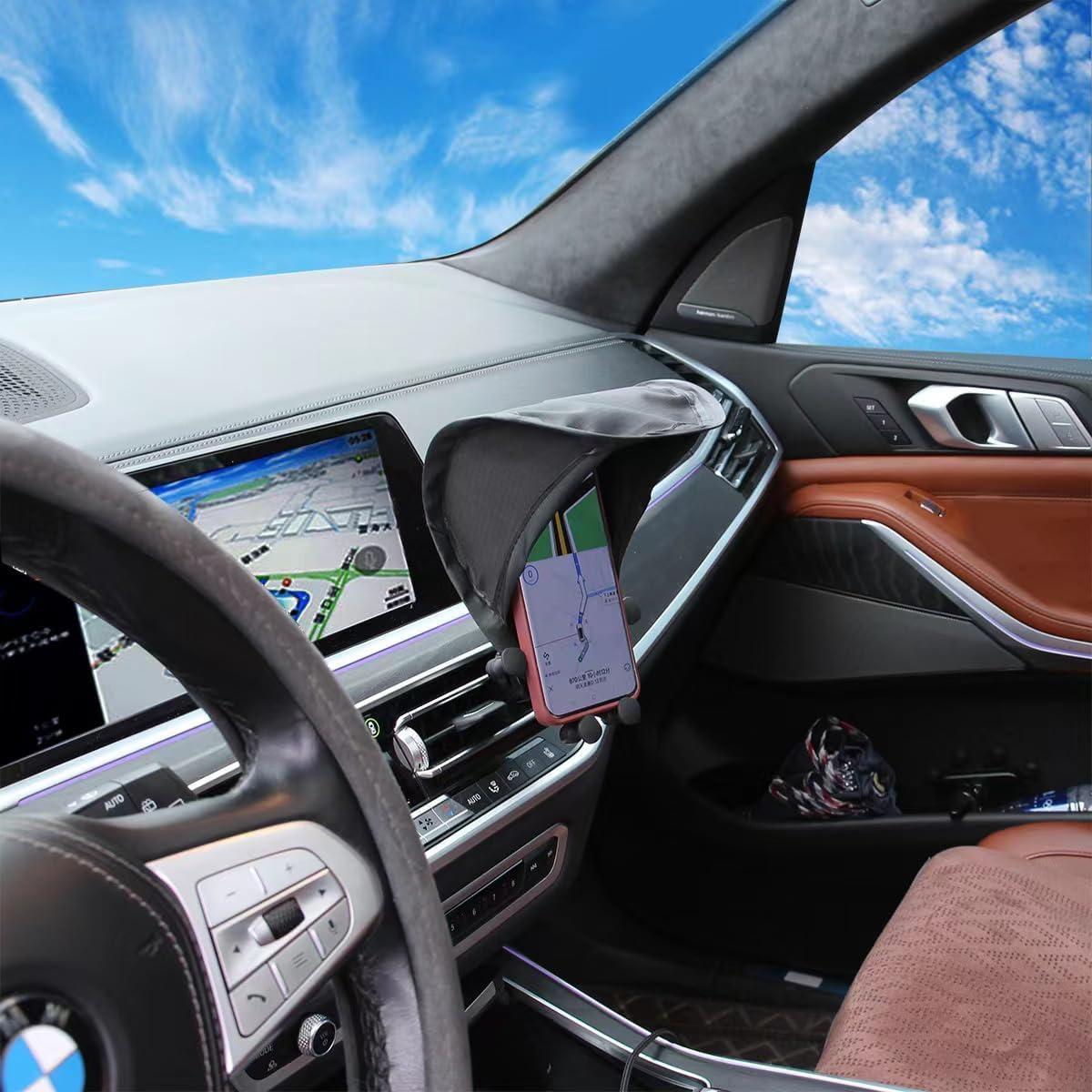 Car Smartphone Sunshade Smartphone Holder Sunshade Light Blocking Sunscreen Dramatically Reduces Reflection Improves Visibility Foldable Smartphone Sunshade Prevents Cell Phone Overheating