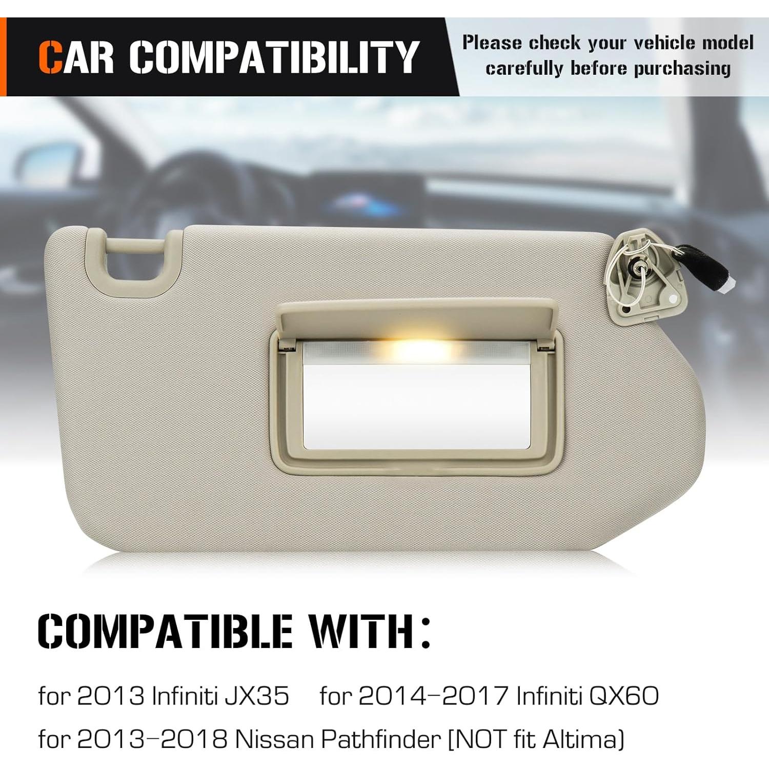 Visera Solar Beige Lado Derecho AEagle para Nissan Pathfinder 2013-2018