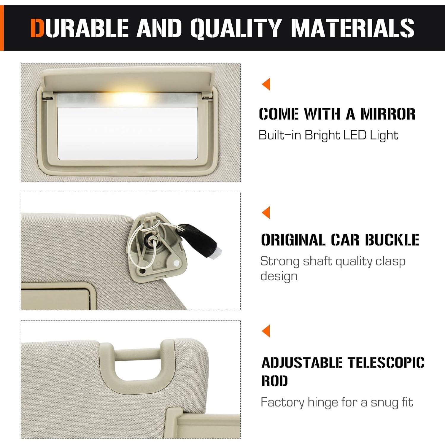 Visera Solar Beige Lado Derecho AEagle para Nissan Pathfinder 2013-2018